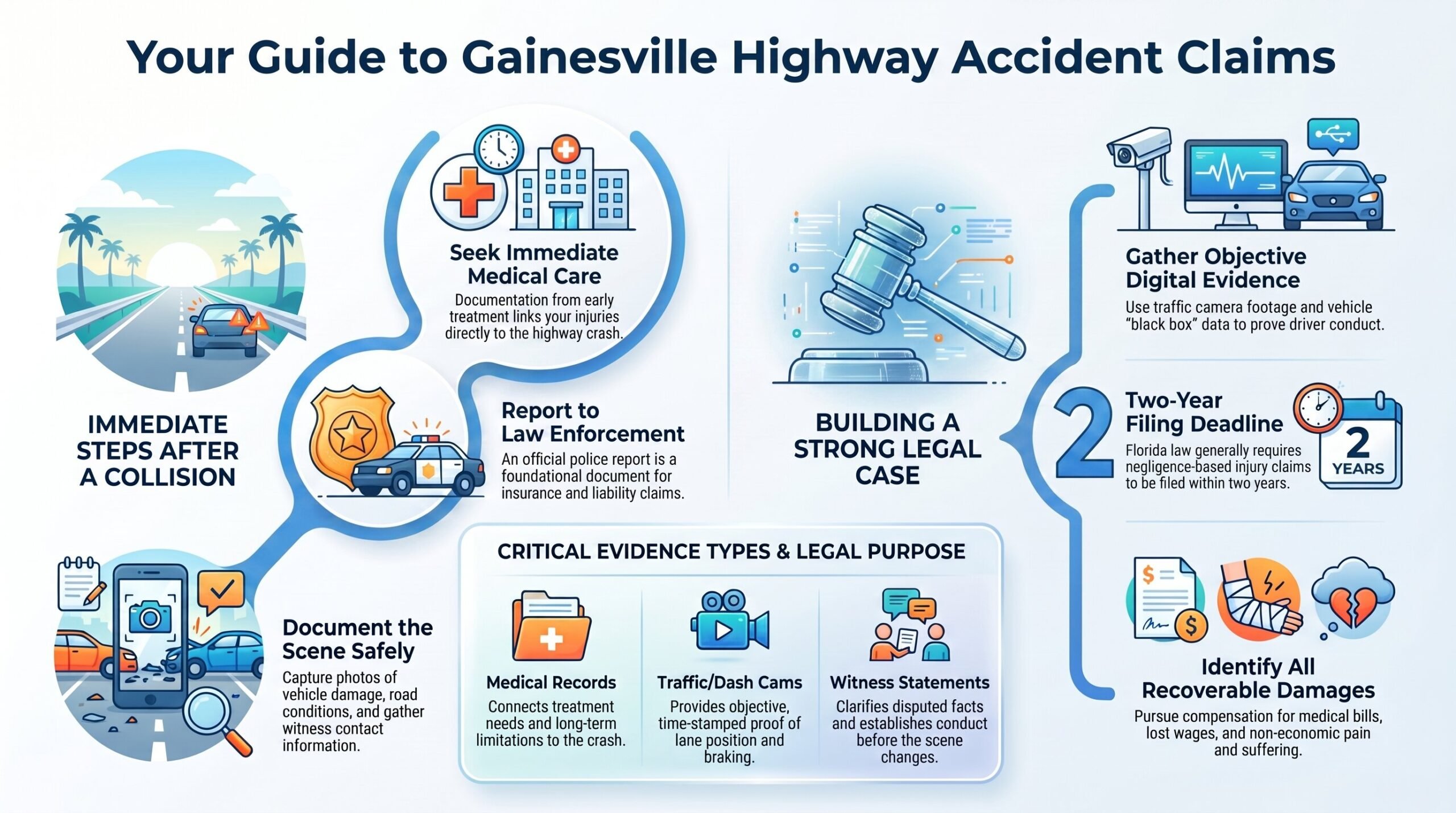 Guía de Reclamos por Accidentes en la Carretera de Gainesville