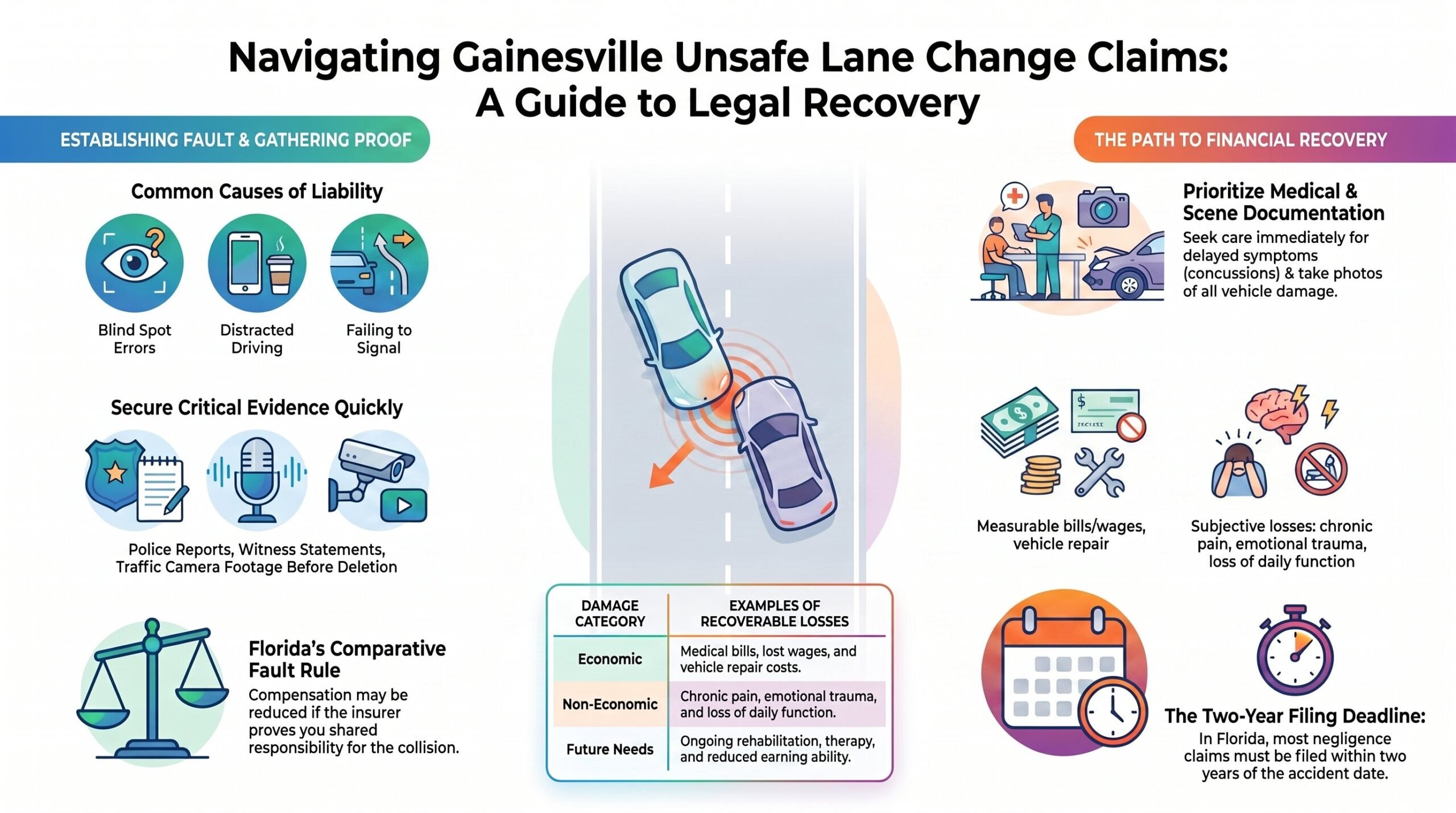 Guía de Cambio de Carril Inseguro en Gainesville