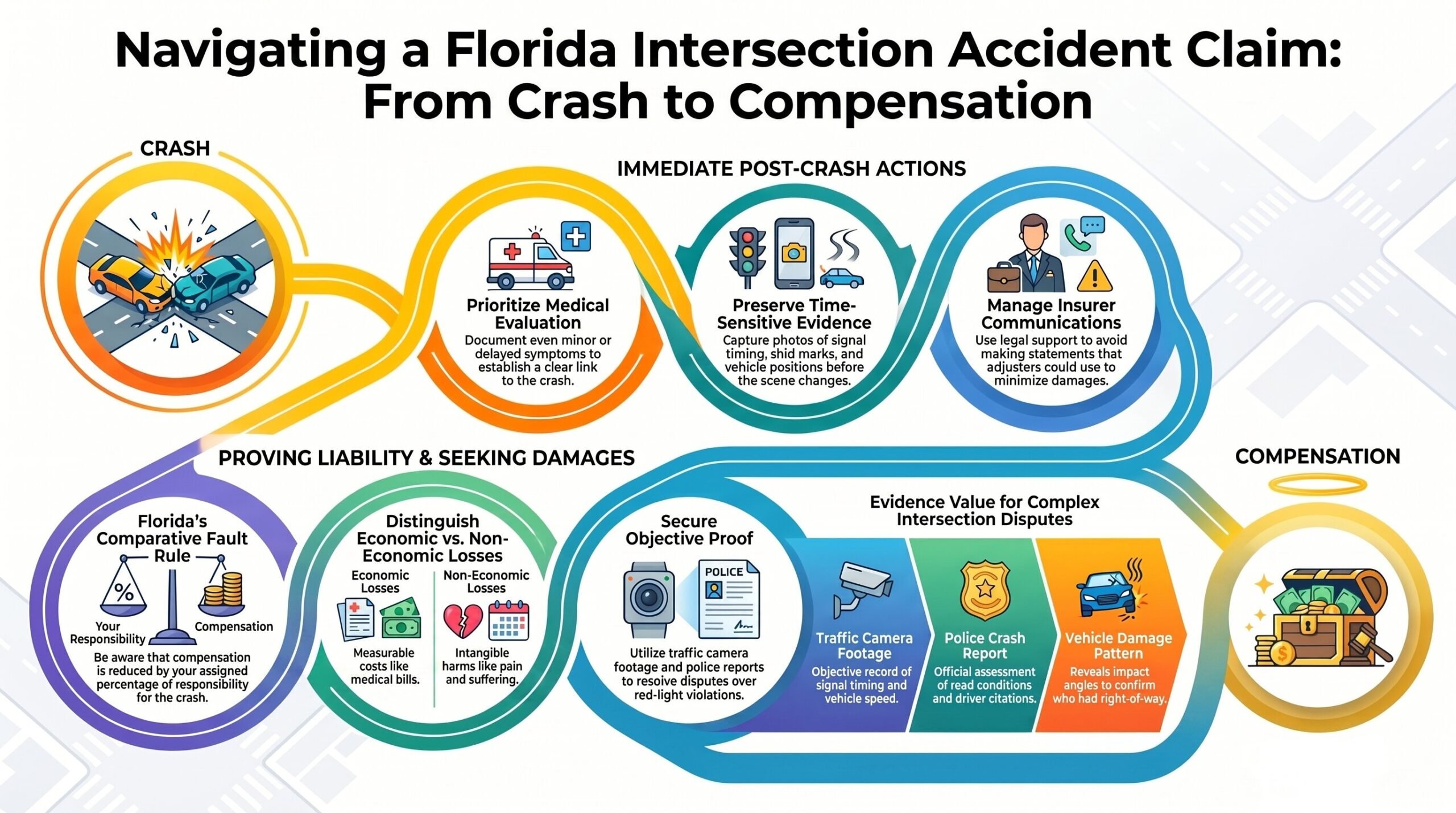 Navegando Reclamaciones por Accidentes en Intersecciones de Florida