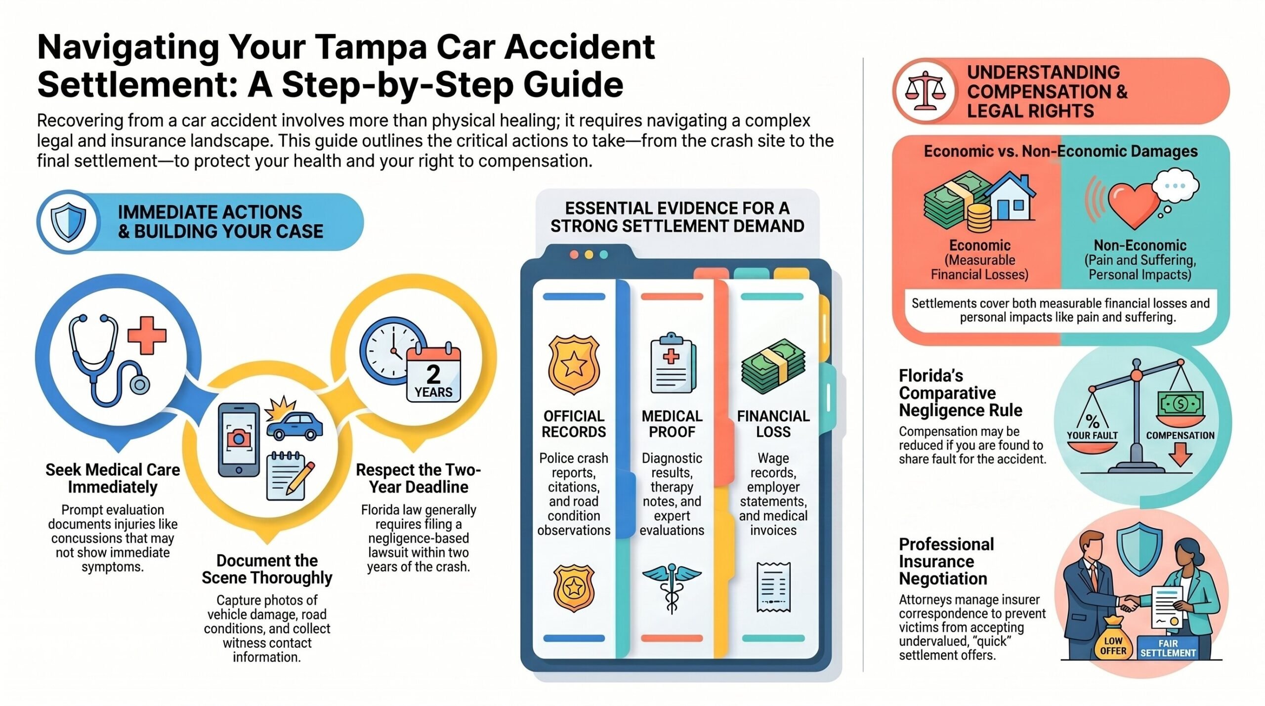 Guía de Acuerdo por Accidentes de Auto en Tampa
