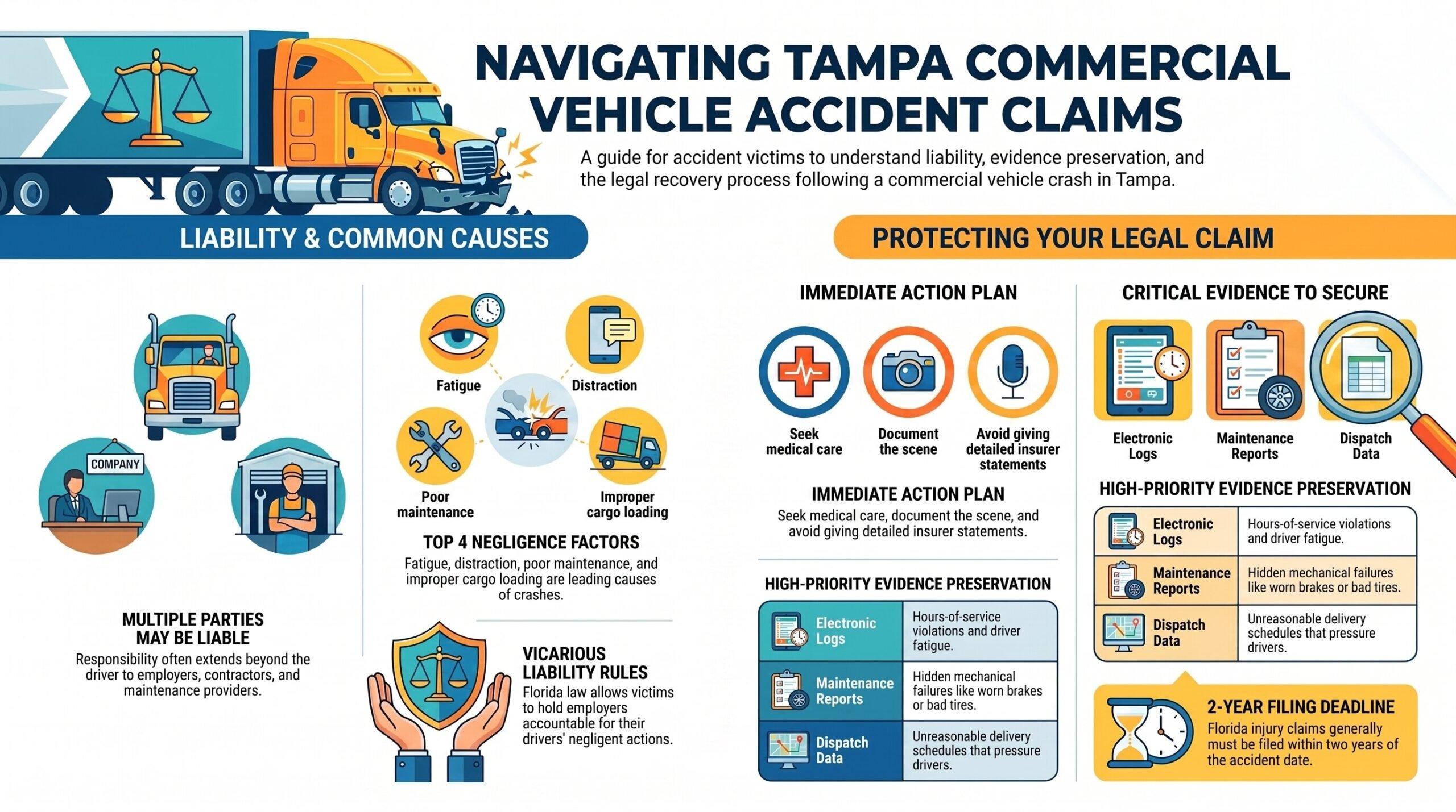 Guía de Accidentes de Vehículos Comerciales en Tampa