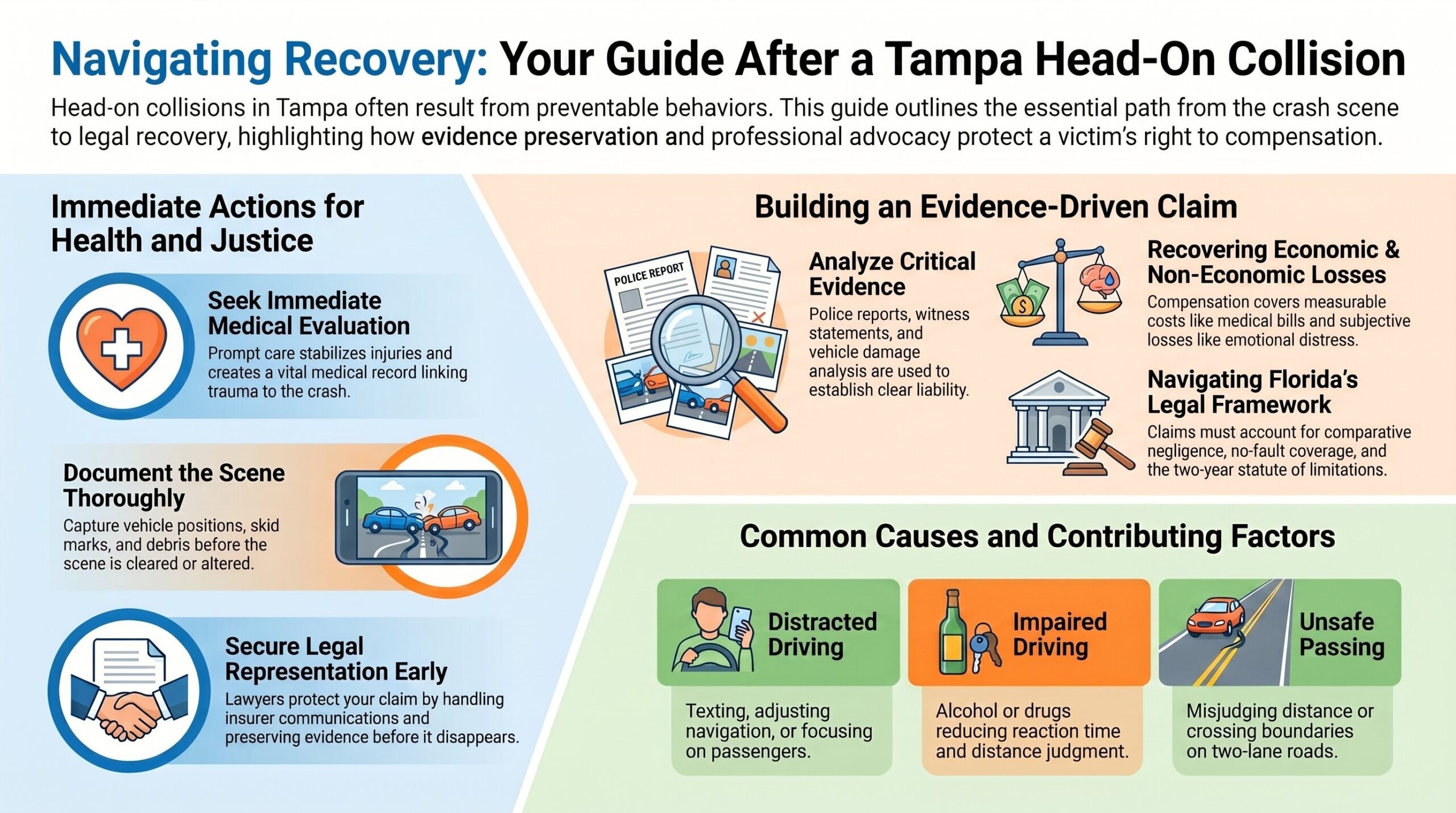 Guía de Recuperación de Colisiones Frontales en Tampa