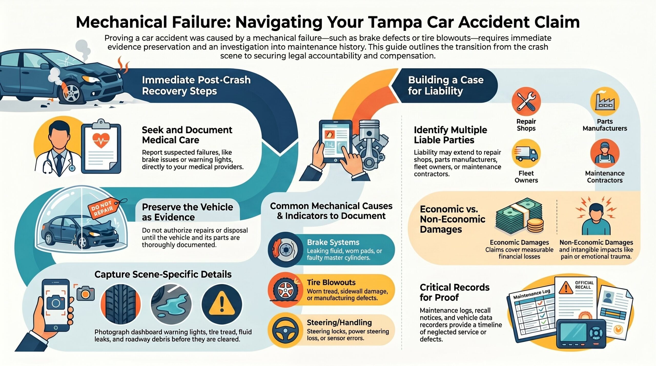 Guía de Accidentes por Fallas Mecánicas en Tampa