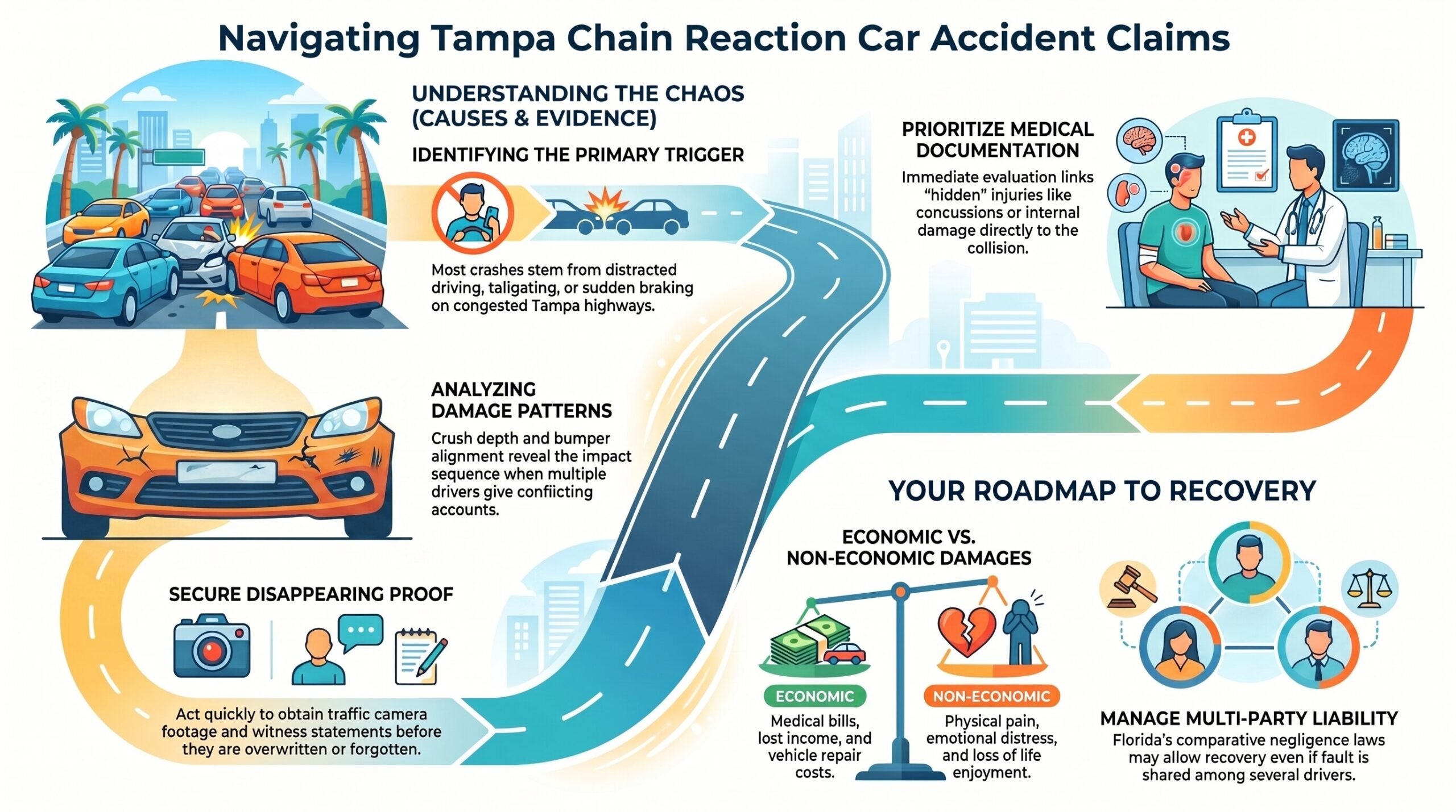 Guía de Accidentes de Auto Múltiples en Tampa