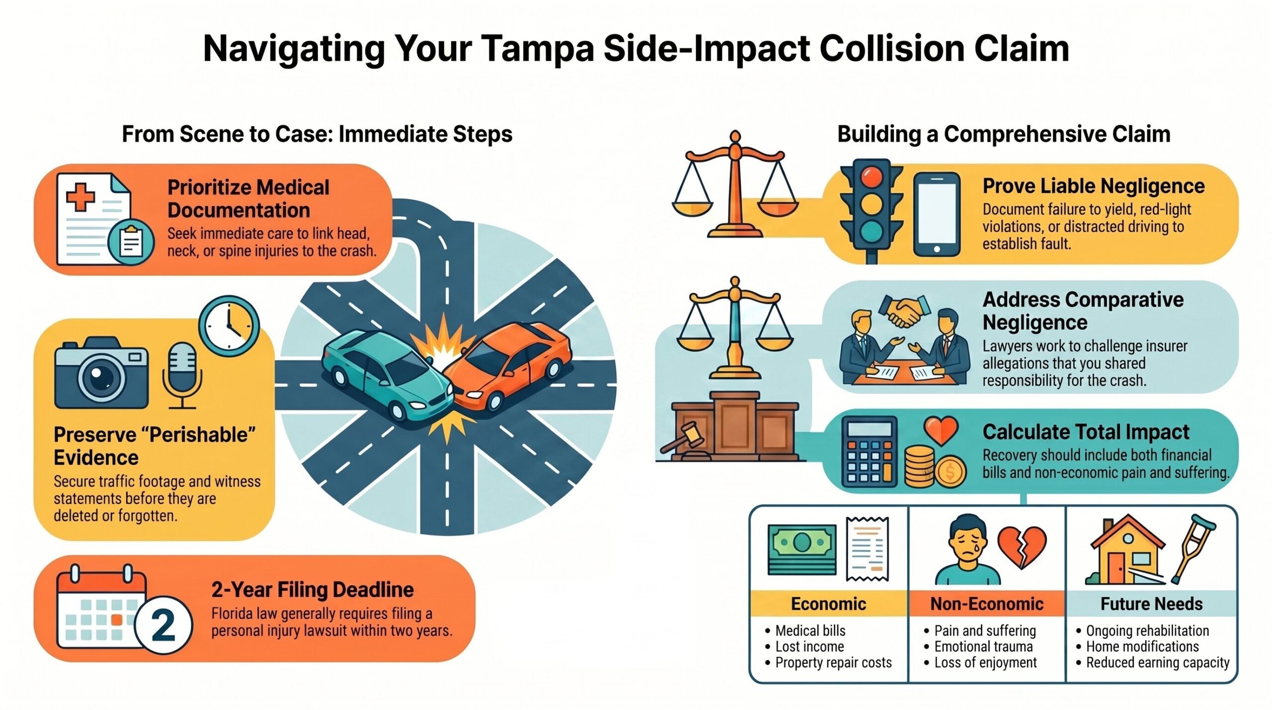 Guía de Reclamación por Colisión Lateral en Tampa