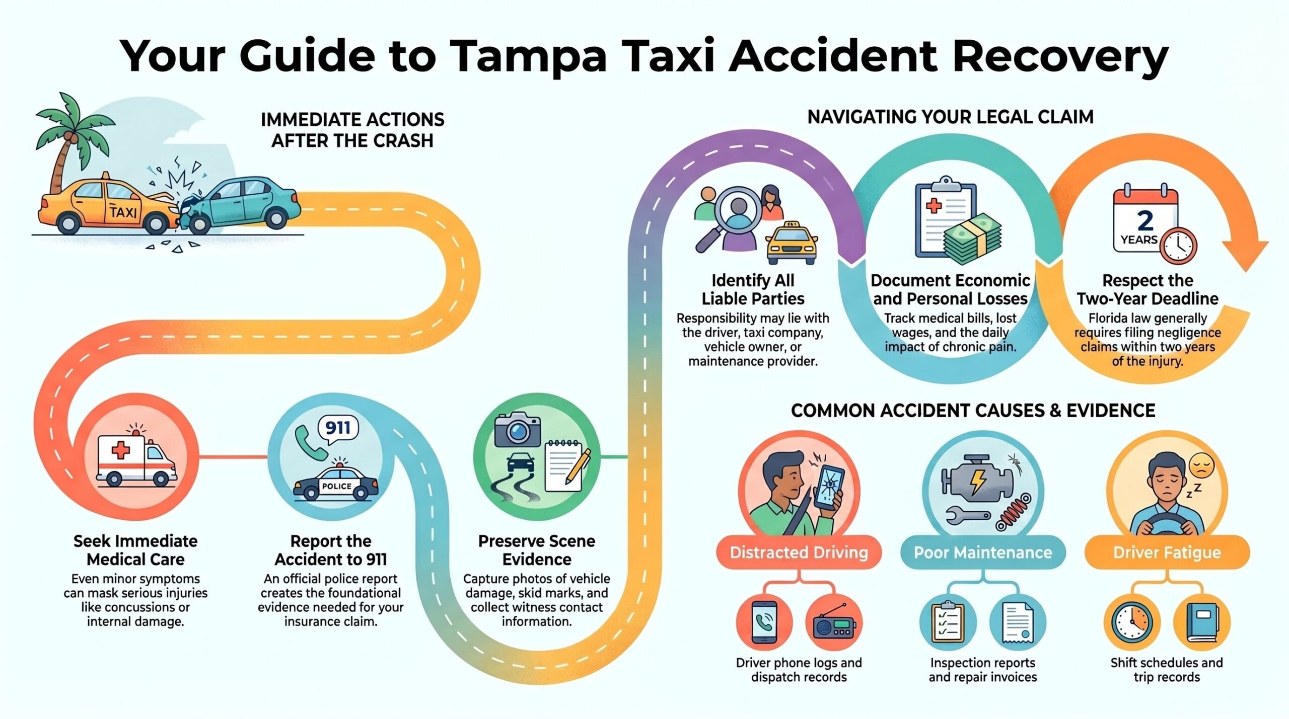Guía de Recuperación de Accidentes de Taxi en Tampa