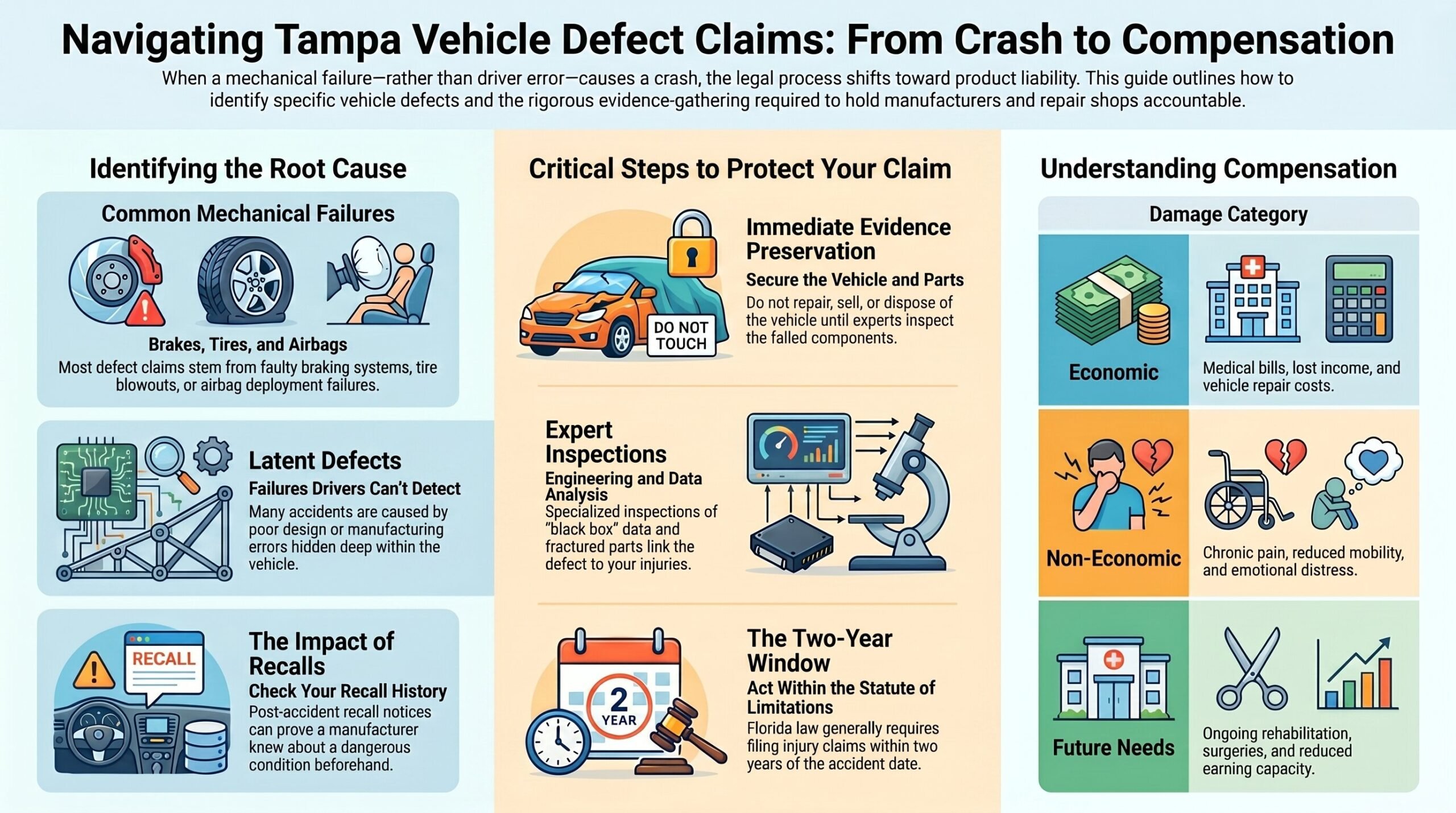 Guía de Reclamación por Defecto de Vehículo en Tampa