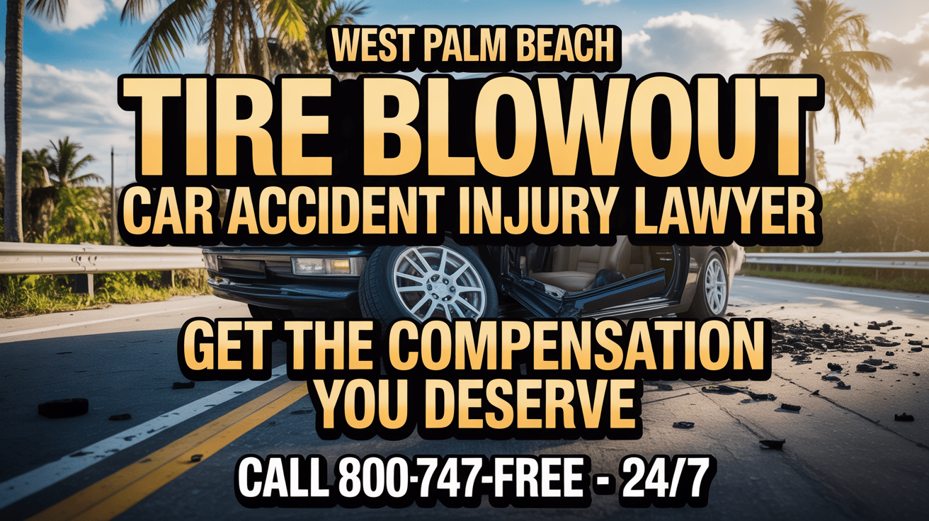 Abogado de lesiones por accidente de automóvil por reventón de llanta en West Palm Beach