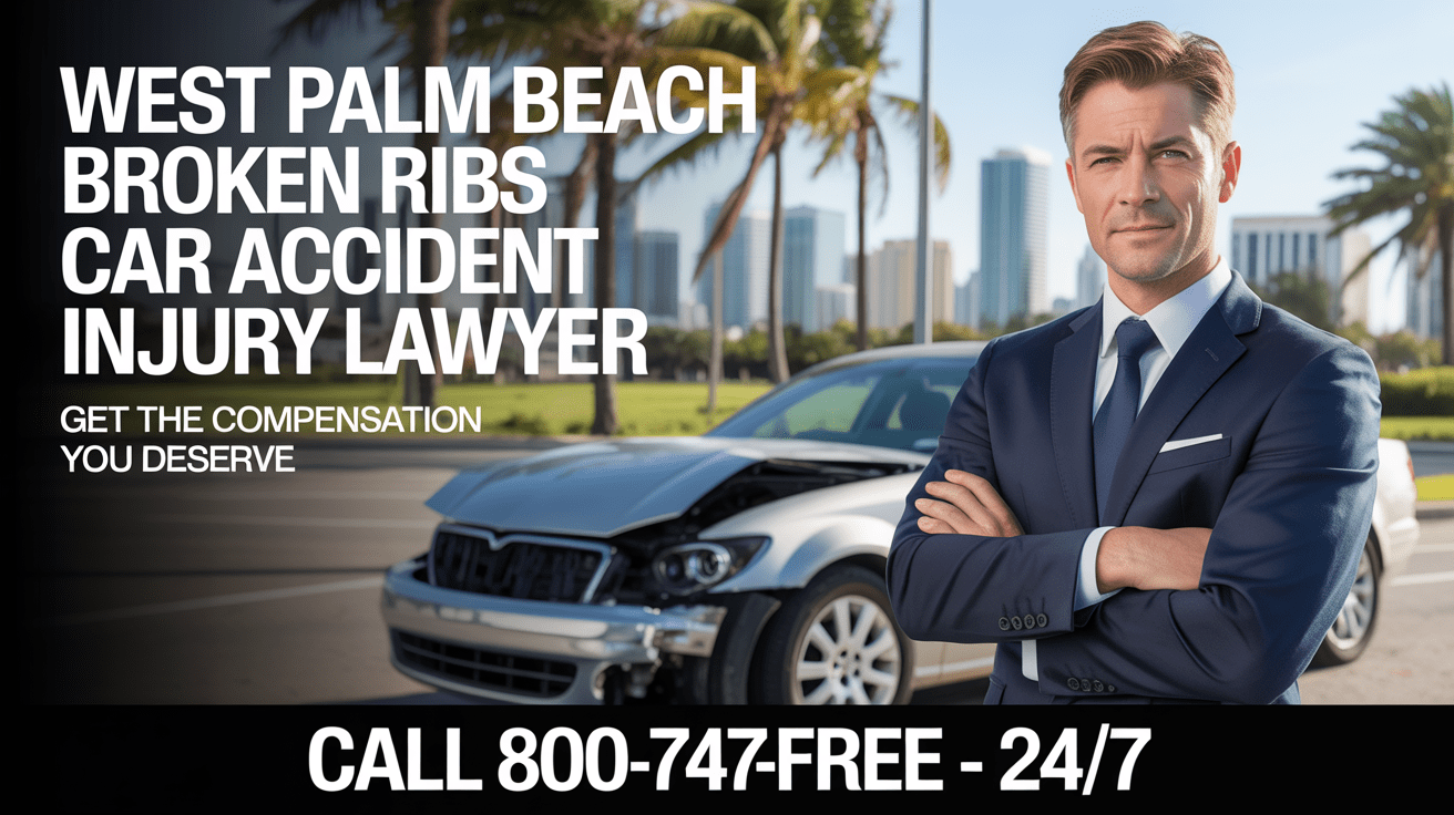Abogado de lesiones por accidente de coche con costillas rotas en West Palm Beach