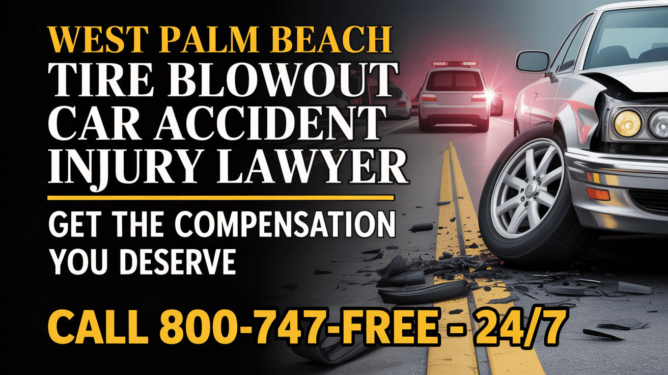 Abogado de lesiones por accidente de automóvil debido a reventón de llanta en West Palm Beach