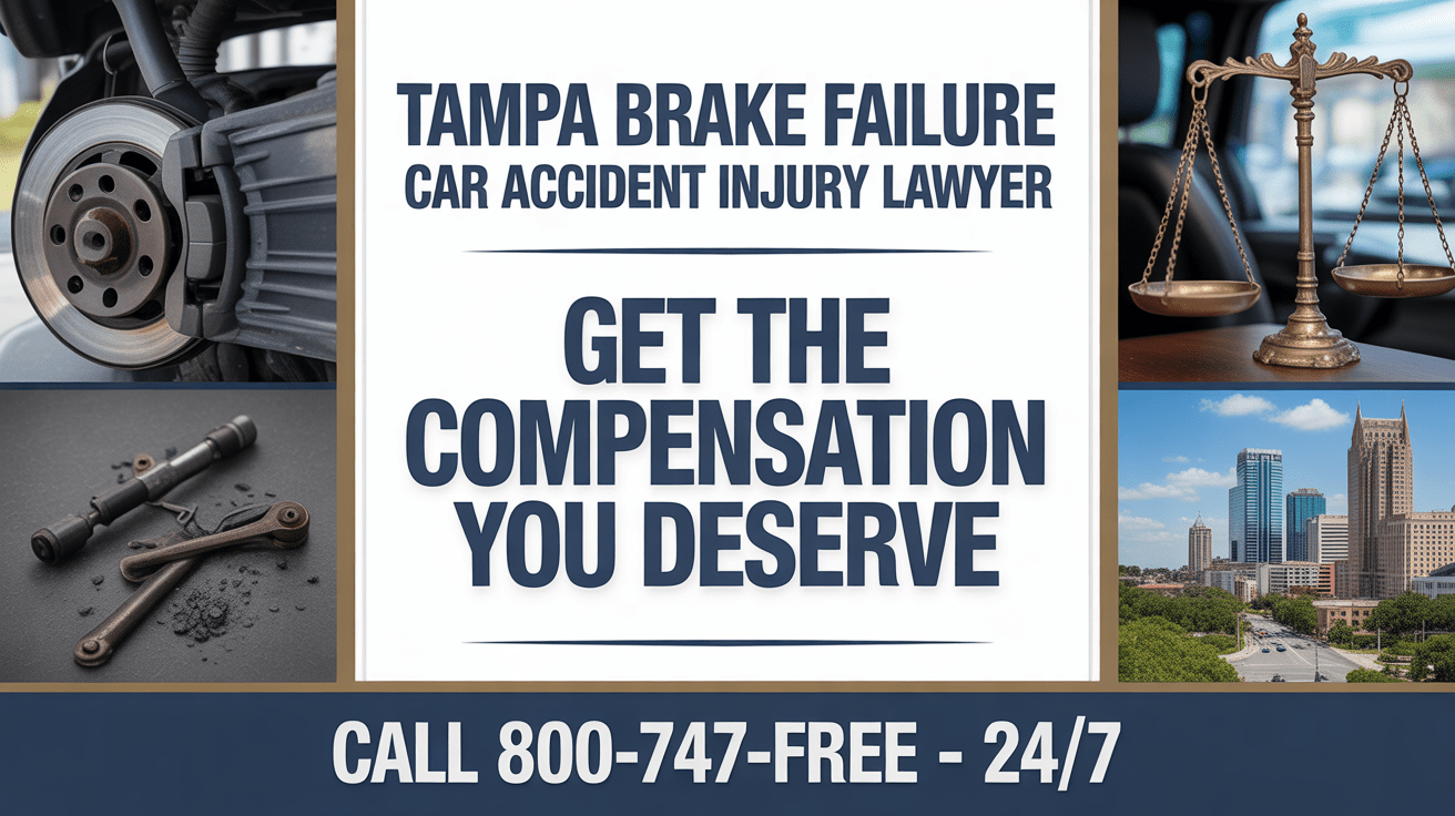 Abogado de lesiones por accidente de coche por falla de frenos en Tampa
