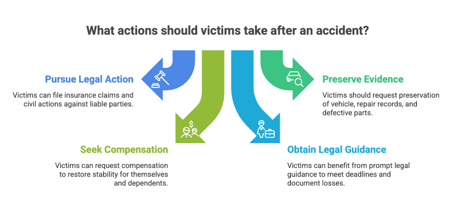 What actions should victims take after an accident?