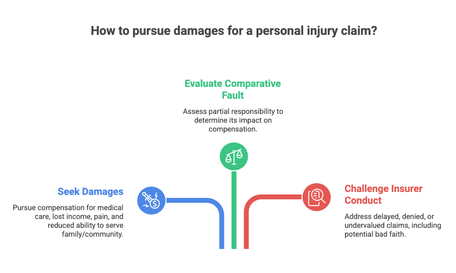 ¿Cómo buscar daños por una reclamación de lesiones personales?