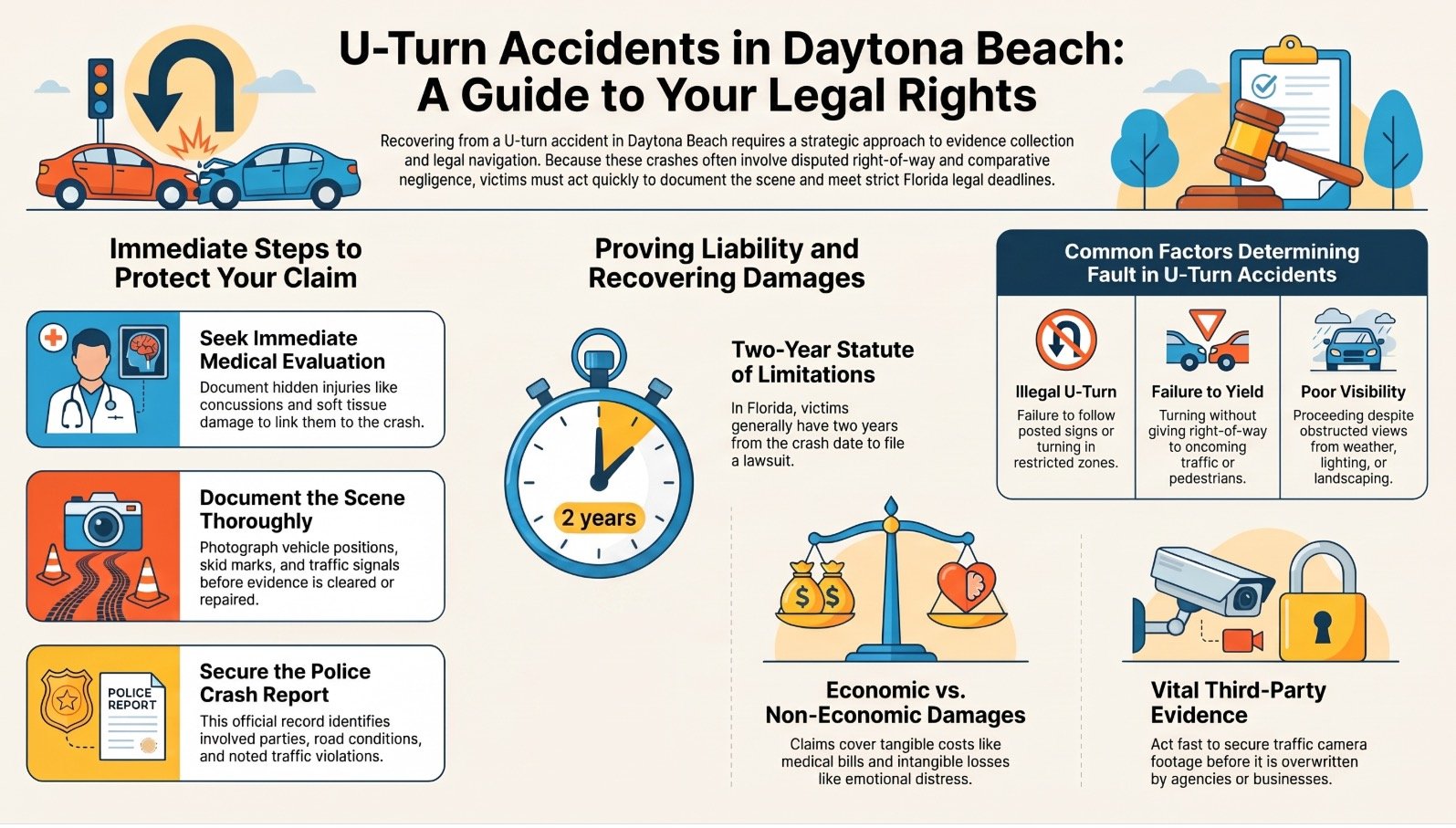 Abogado de Accidentes de U-Turn en Daytona Beach
