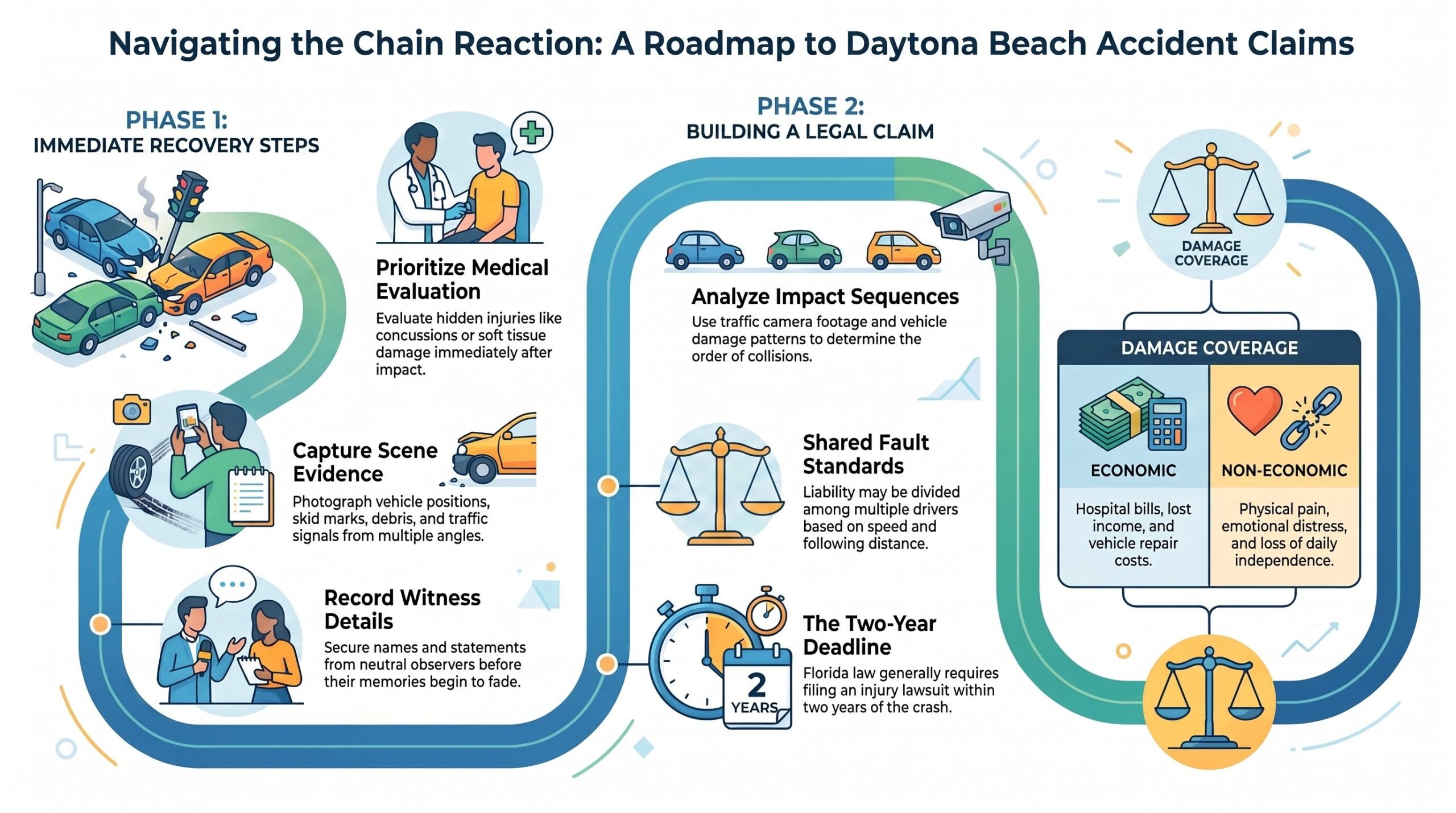 Mapa de Reclamación de Accidentes de Daytona Beach