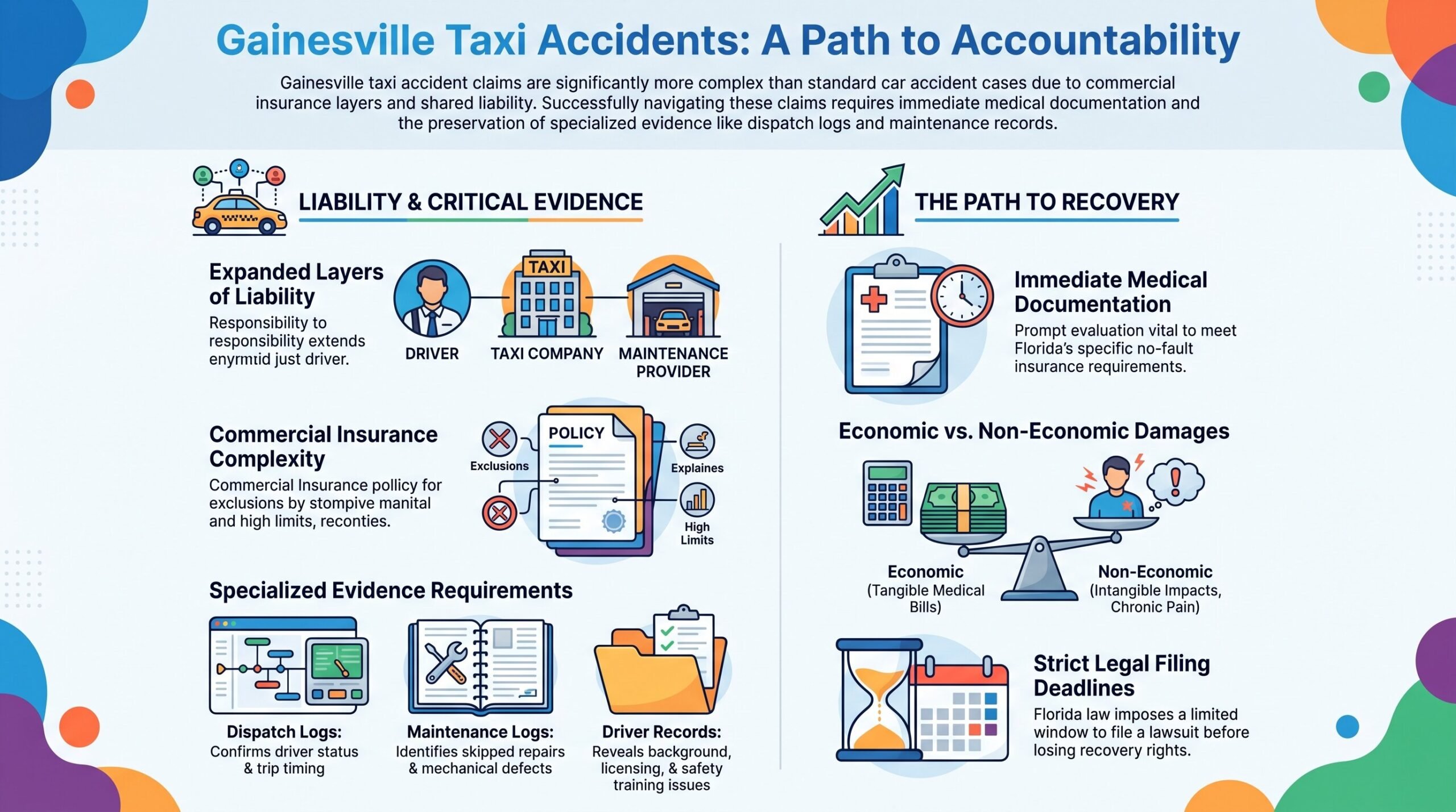 Guía de Responsabilidad por Accidentes de Taxi en Gainesville