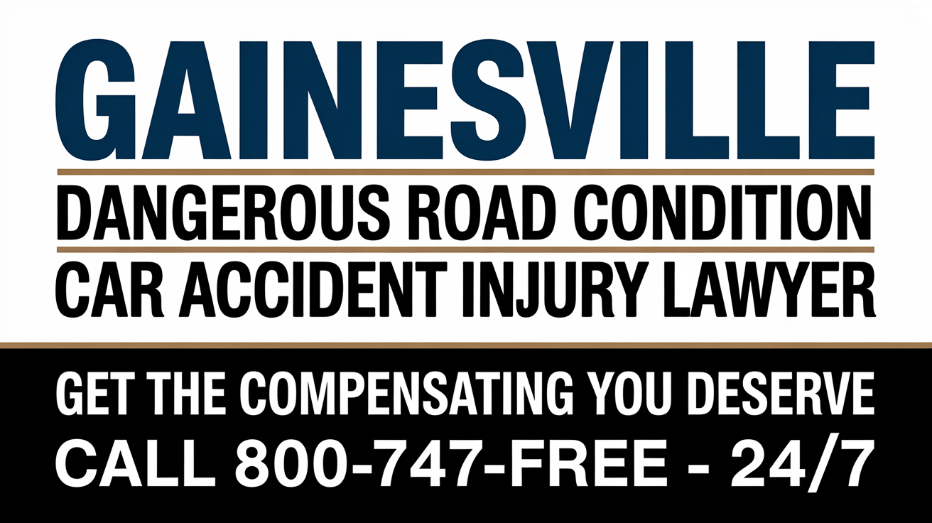 Abogado de lesiones por accidente de coche en condiciones peligrosas de carretera en Gainesville