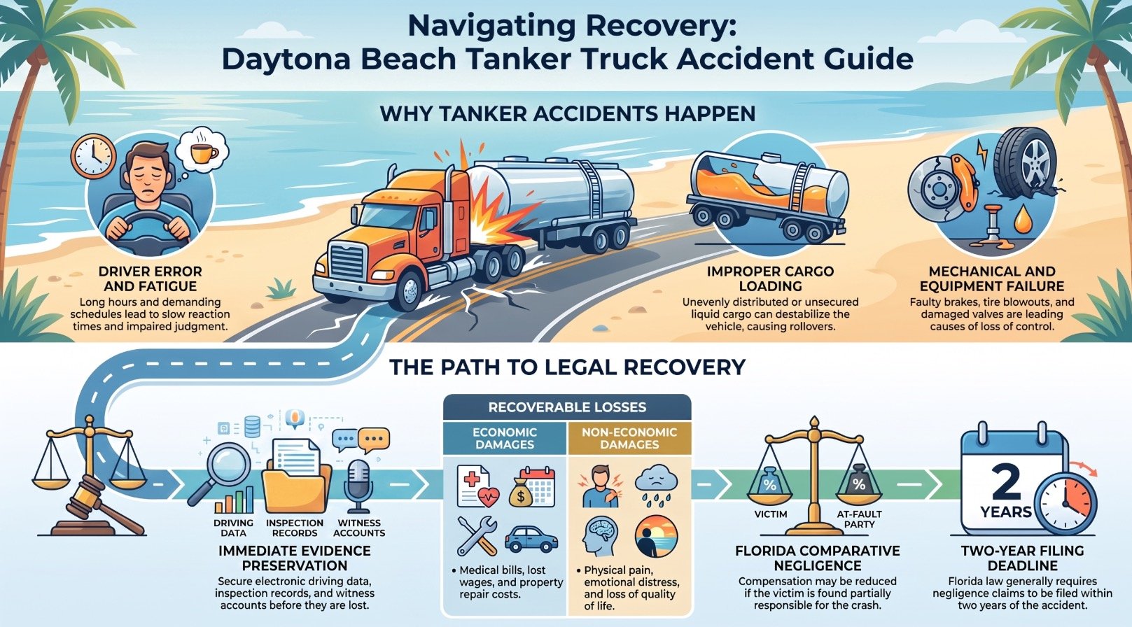 Abogado de Accidentes de Camiones Cisterna en Daytona Beach