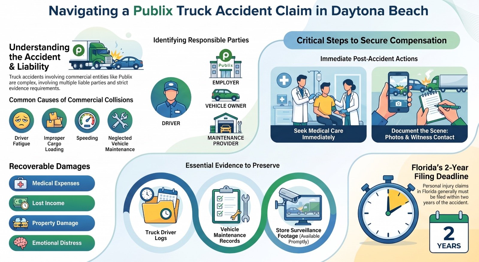 Abogado de Accidentes de Camión de Publix en Daytona Beach