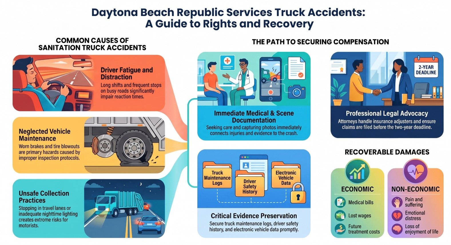 Abogado de Accidentes de Camiones de Republic Services en Daytona Beach