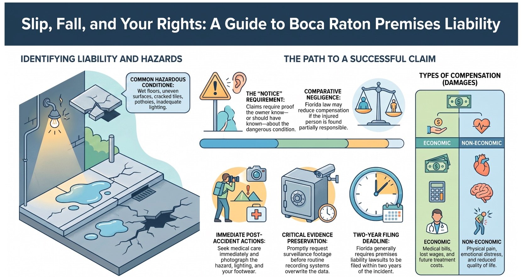 Abogado de Piso y Superficie de Resbalones y Caídas en Boca Raton