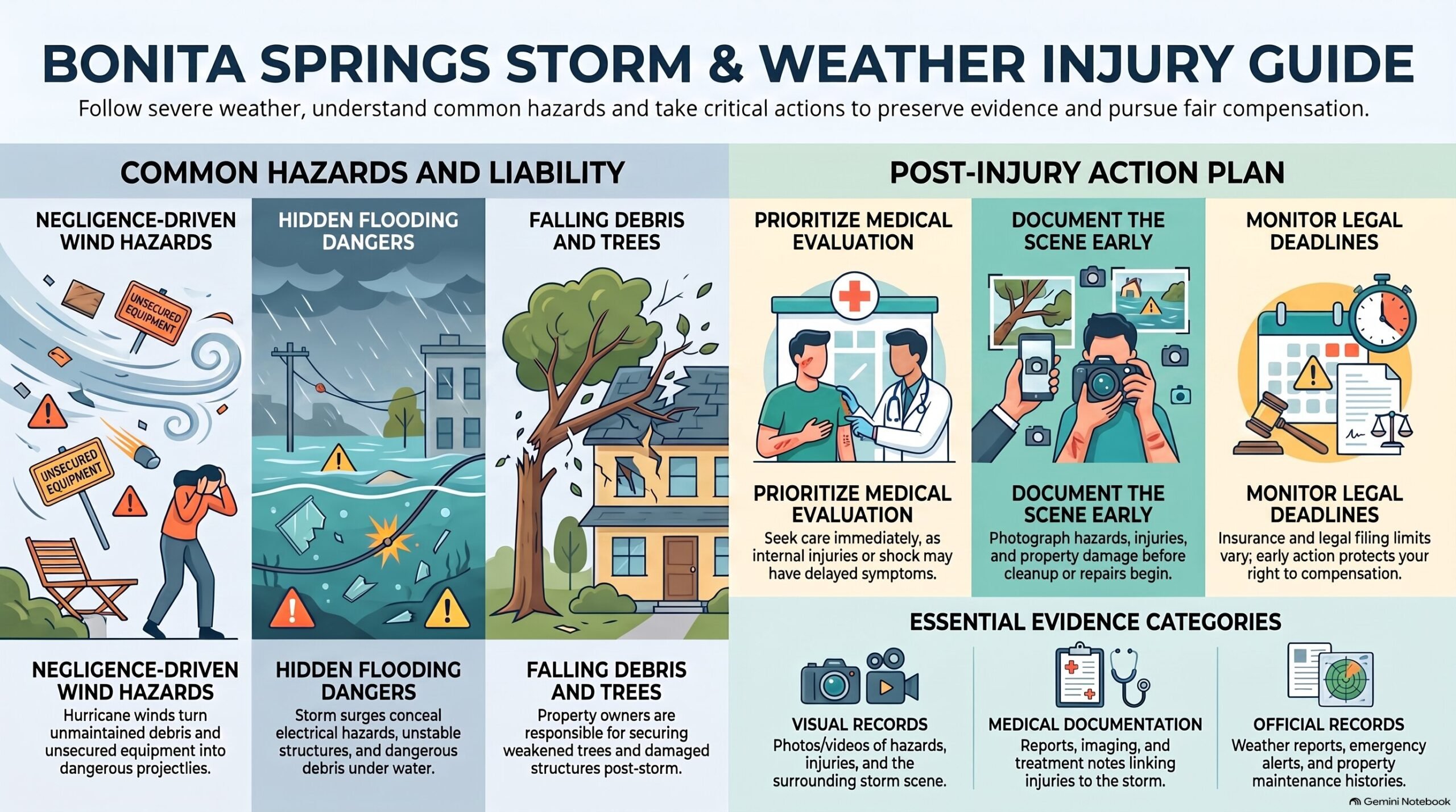 Guía de Lesiones por Tormentas y Clima