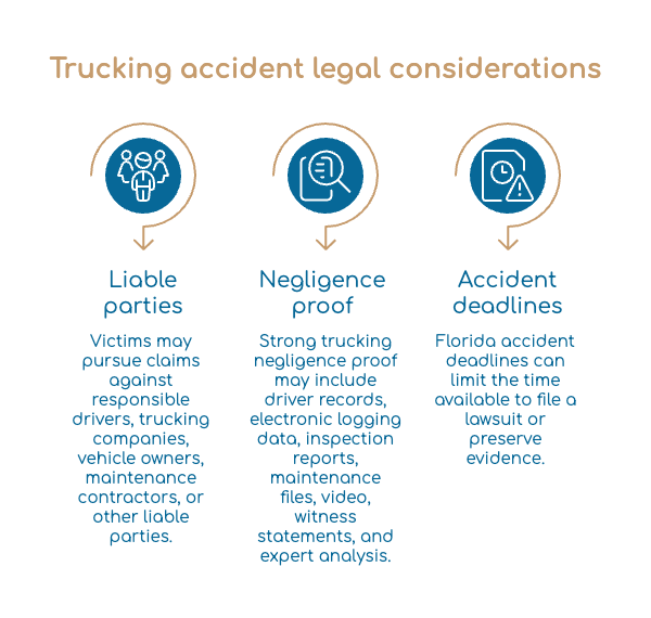 Consideraciones legales sobre accidentes de camiones