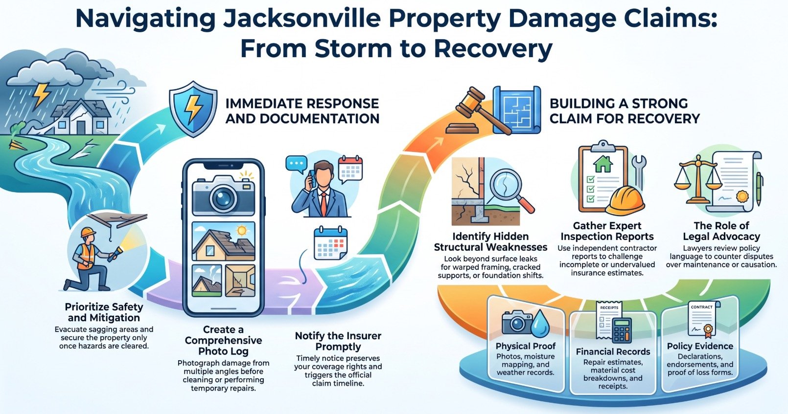 Abogado de Reclamaciones de Propiedad en Jacksonville por Daños en el Techo y Estructurales