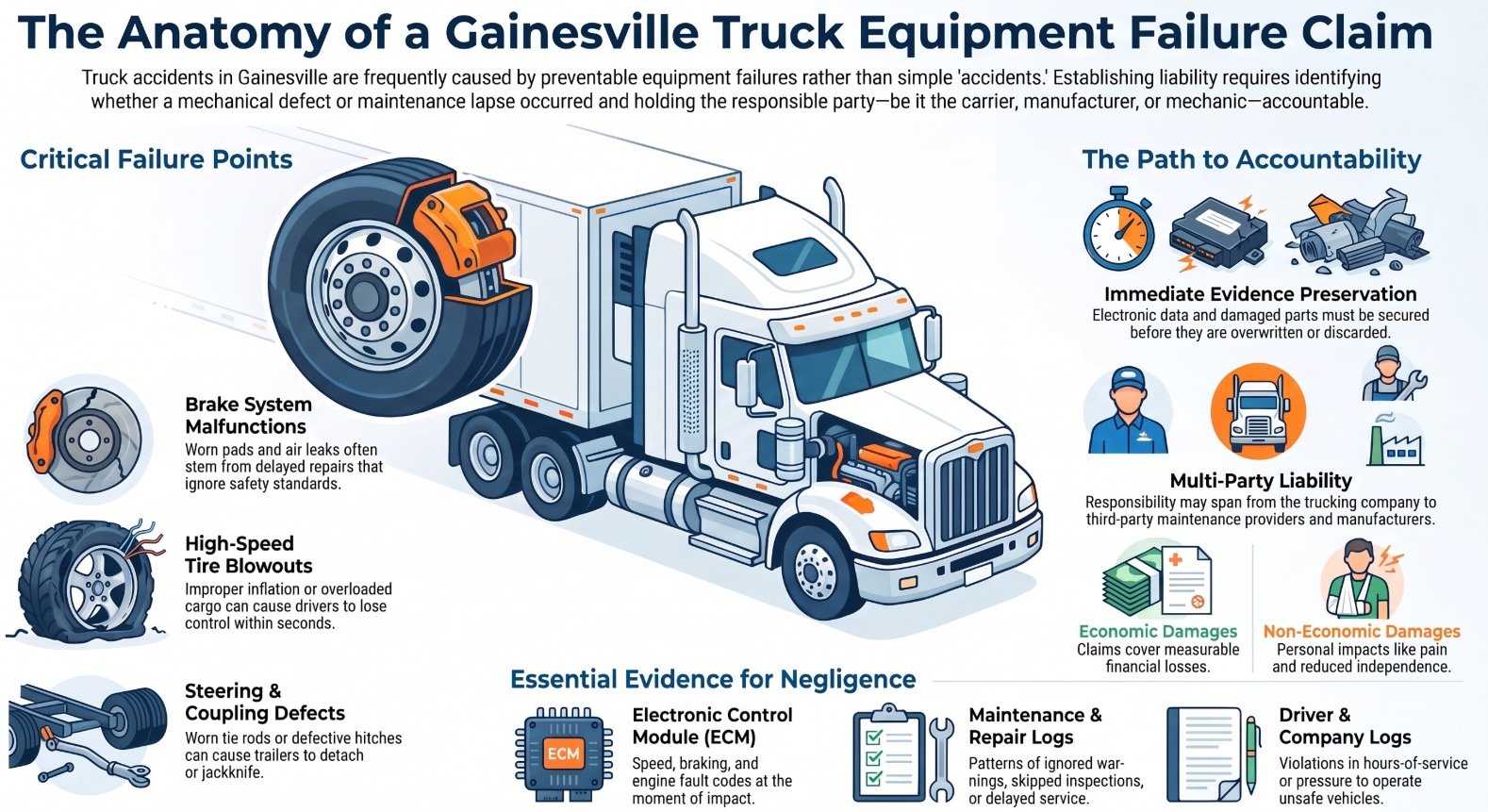 Gainesville Truck Crash: How Lawyers Investigate Equipment Failure