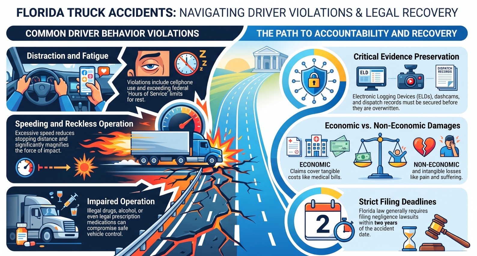 Florida Truck Accident Driver Behavior Violations Lawyer
