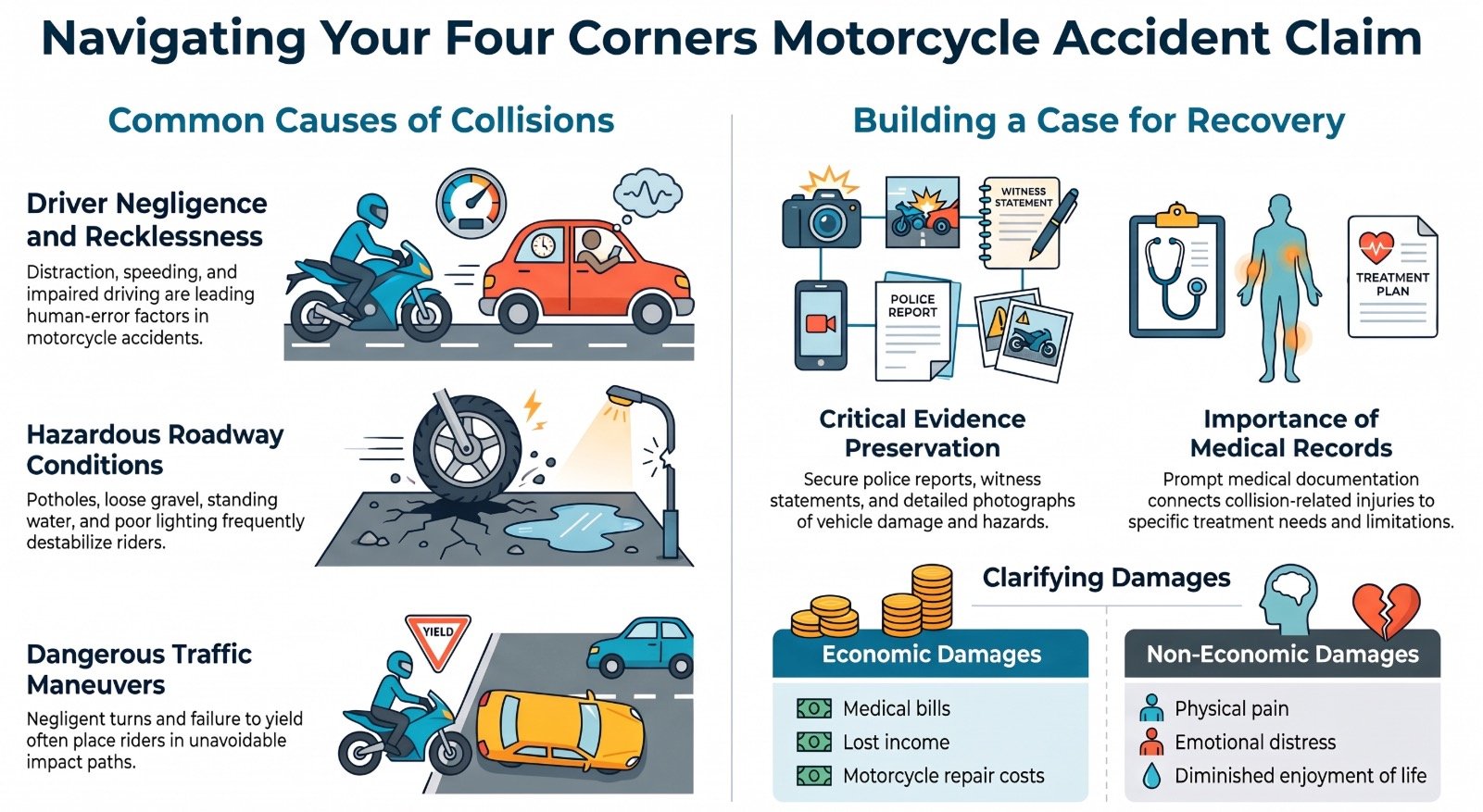 Four Corners Motorcycle Accident Causes Lawyer