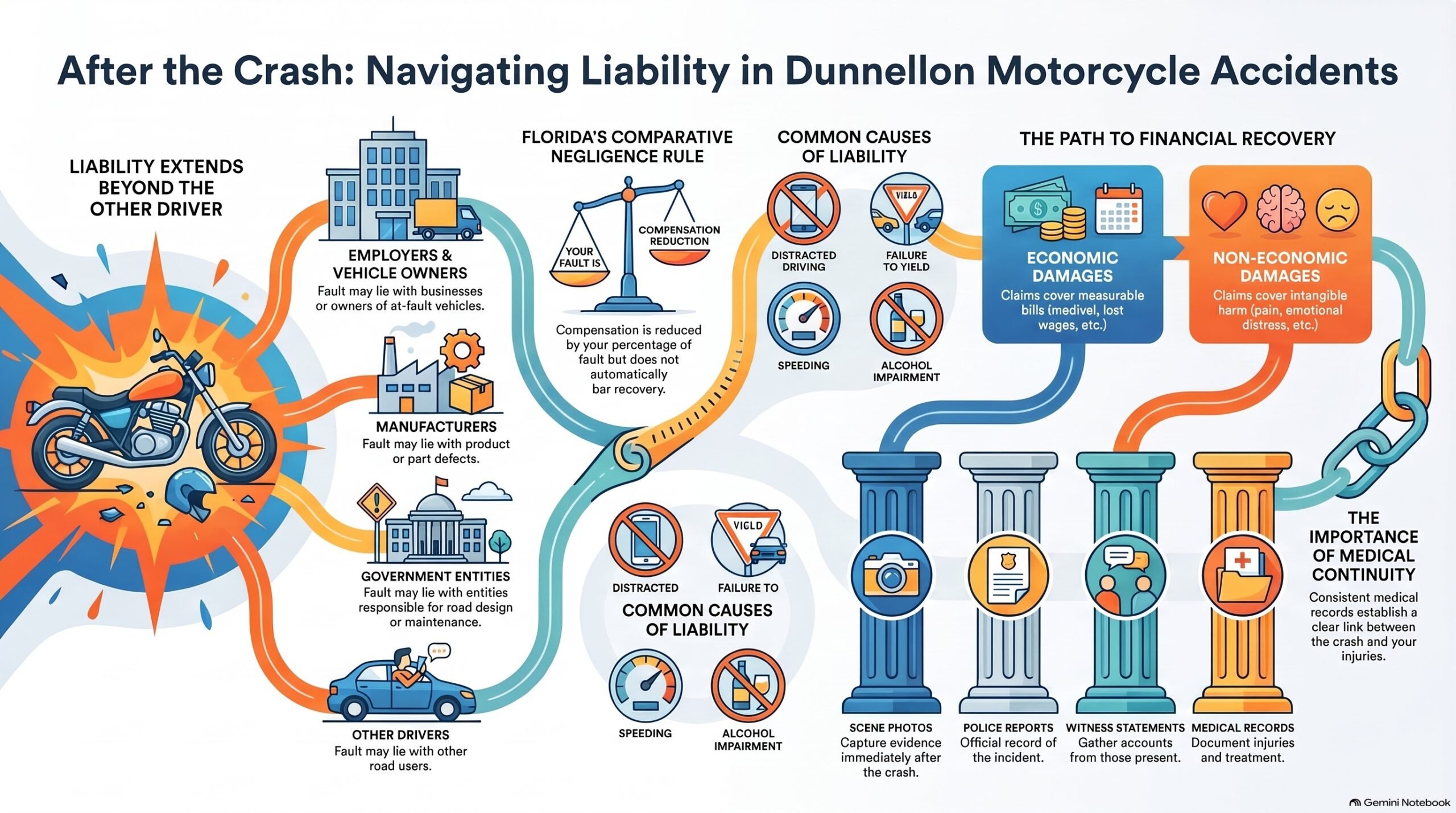 Dunnellon Motorcycle Accident Liability Guide