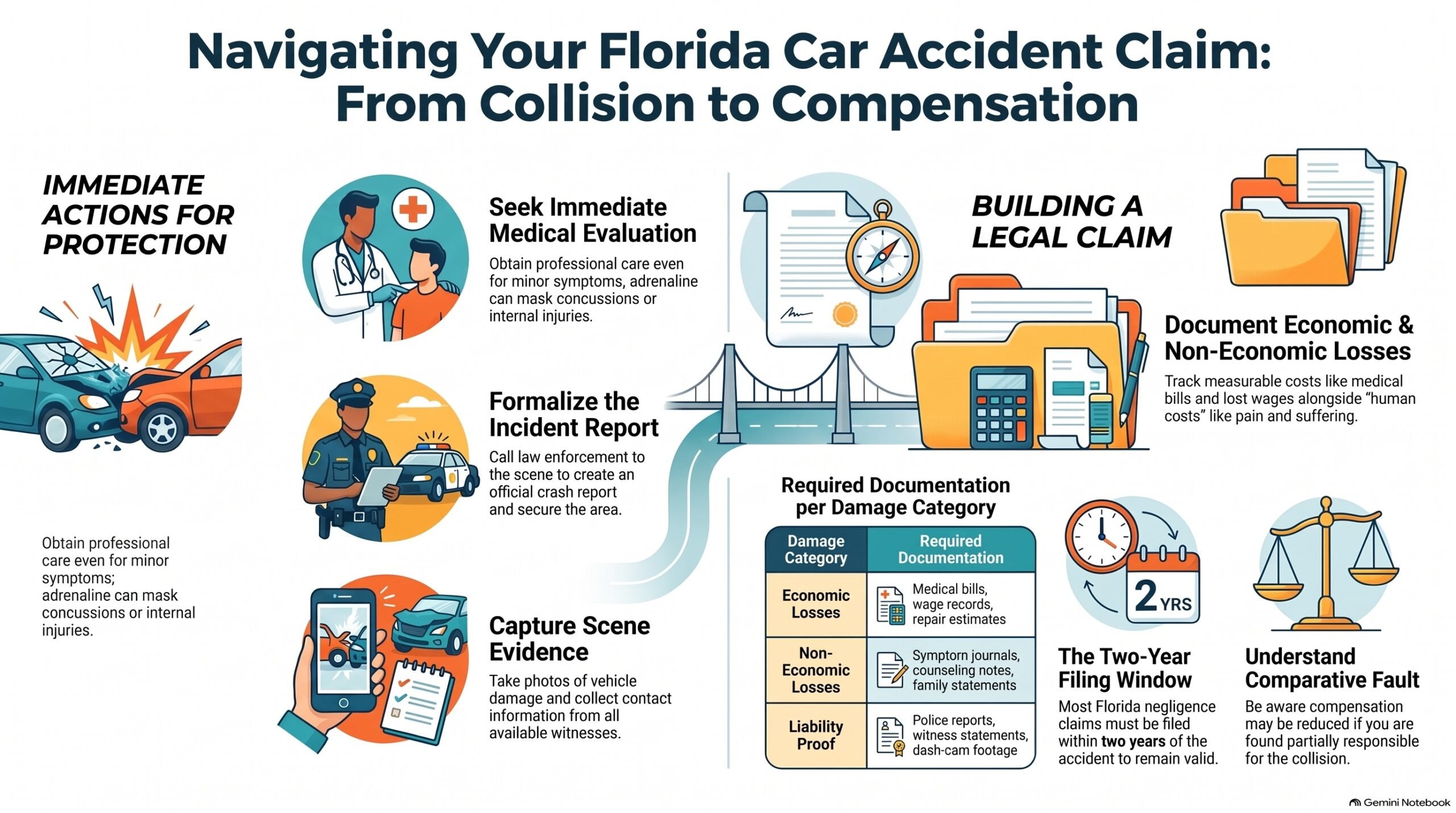 Guía del Proceso de Reclamación por Accidentes en Florida
