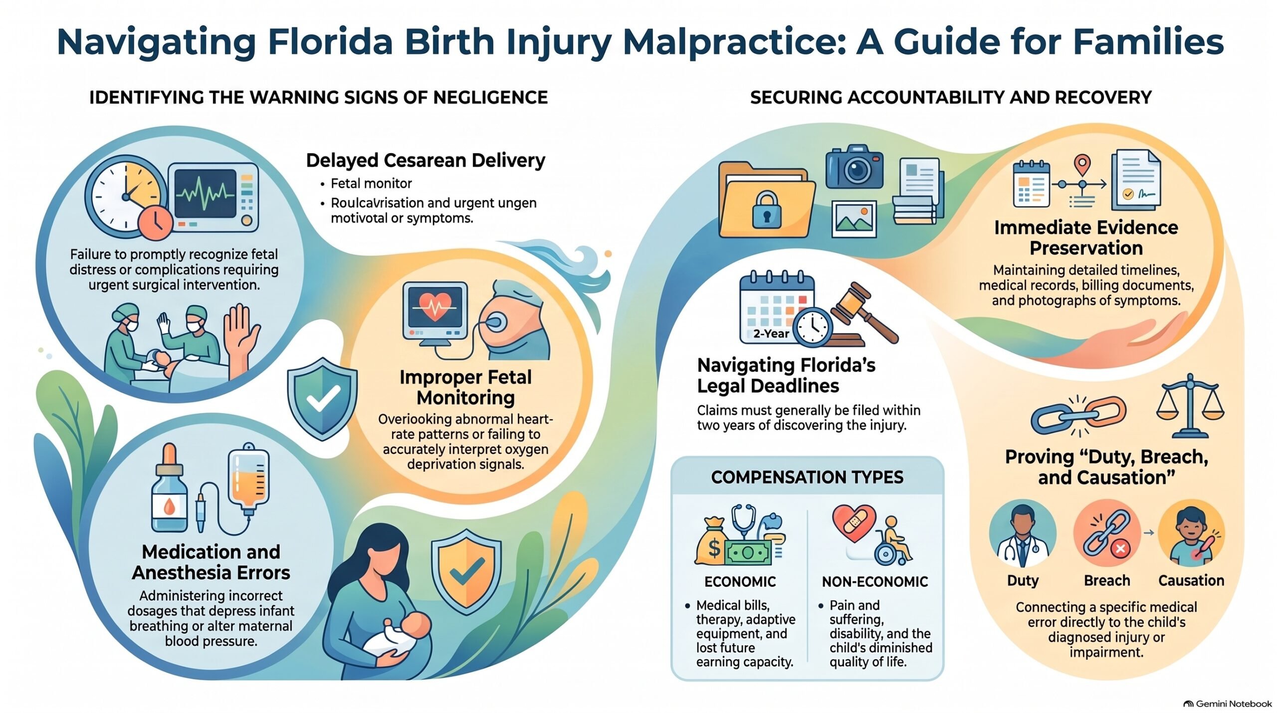 Guía de Negligencia por Lesiones al Nacer en Florida