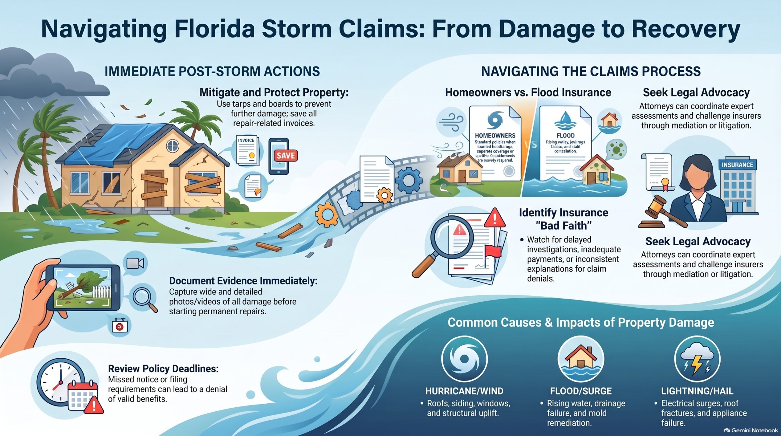 Guía de Reclamaciones de Seguros por Tormentas en Florida