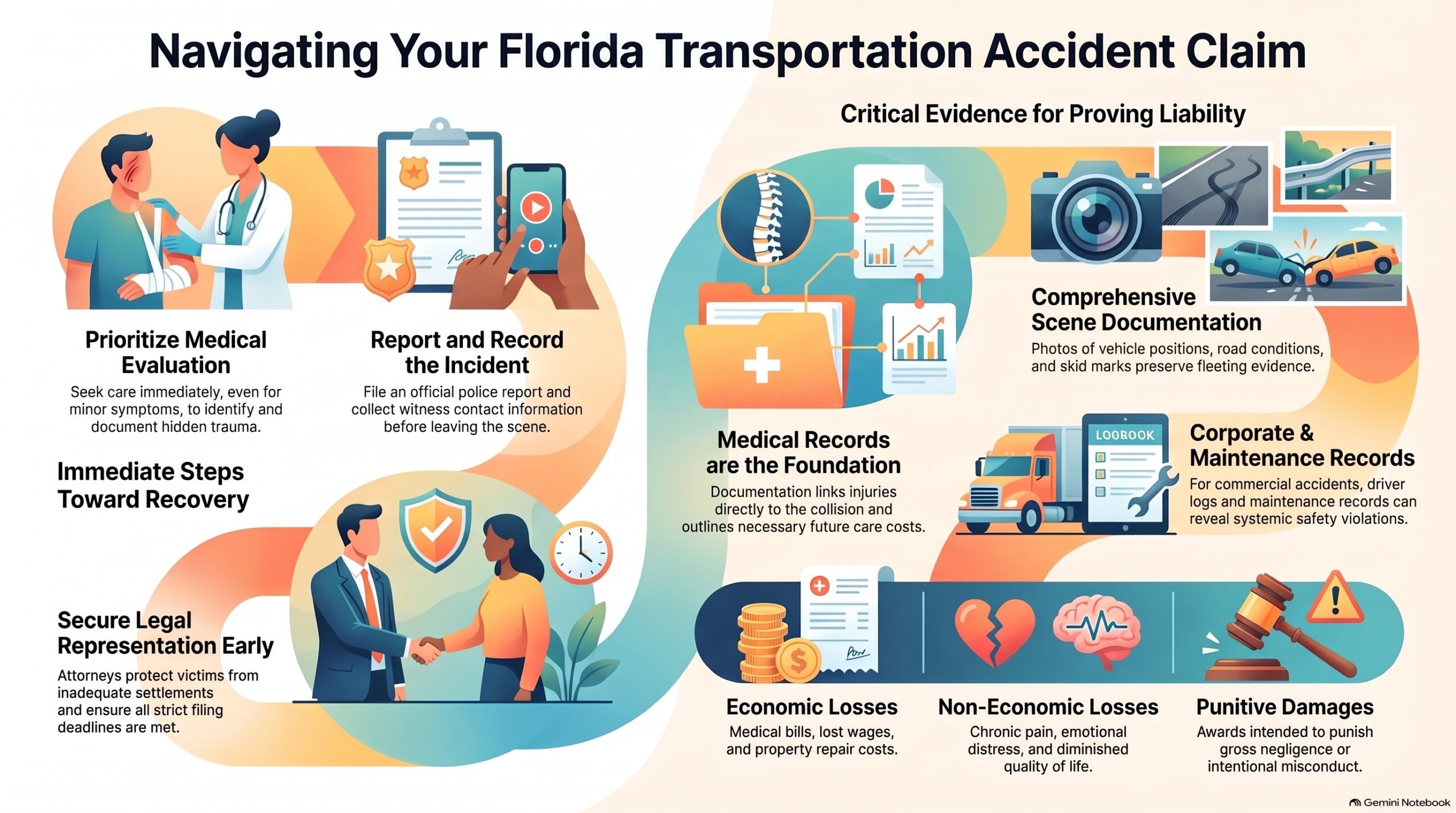 Guía de Reclamaciones por Accidentes de Transporte en Florida