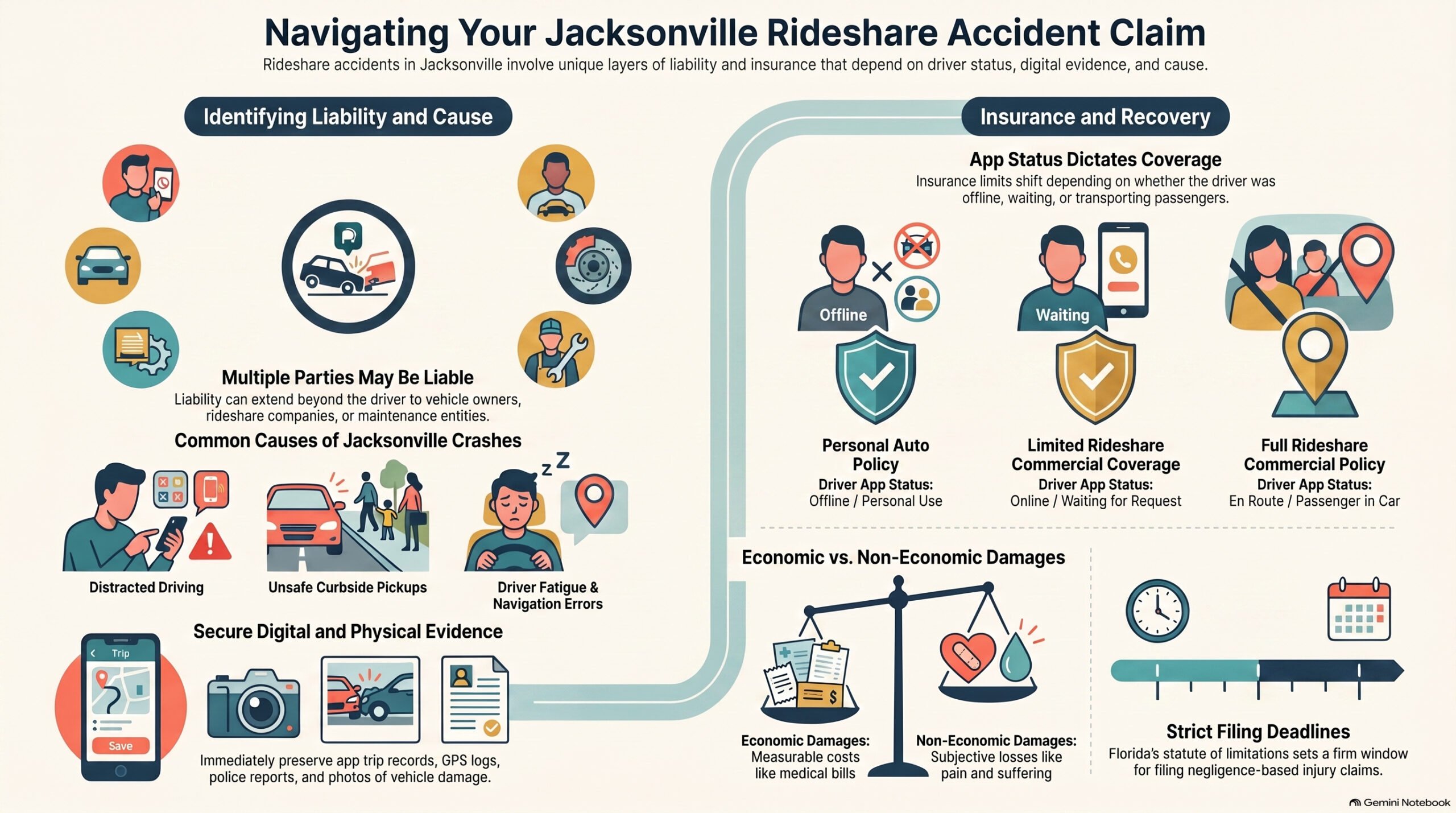 Guía de Reclamaciones por Accidentes de Transporte Compartido en Jacksonville