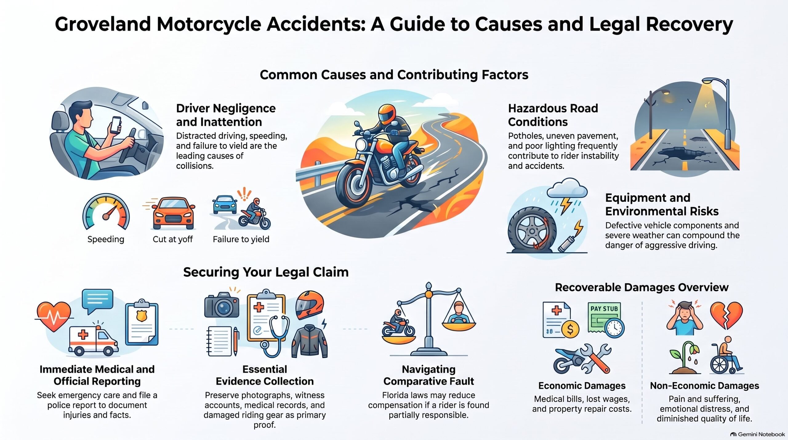 Guía Legal de Recuperación por Accidentes de Motocicleta
