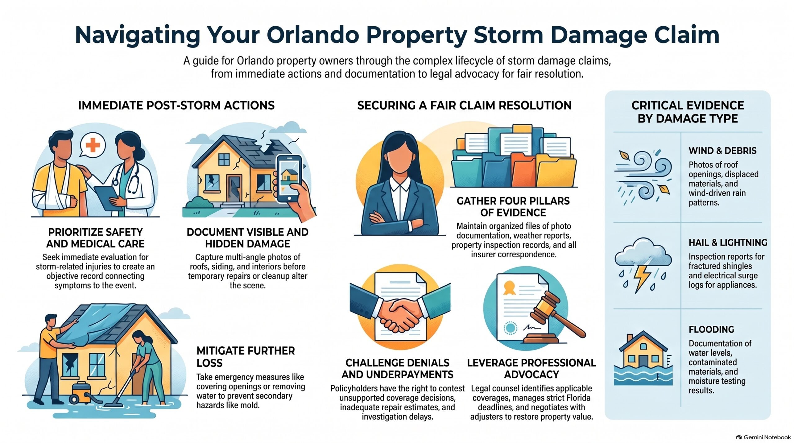 Navegando Reclamaciones por Daños de Tormentas en Orlando