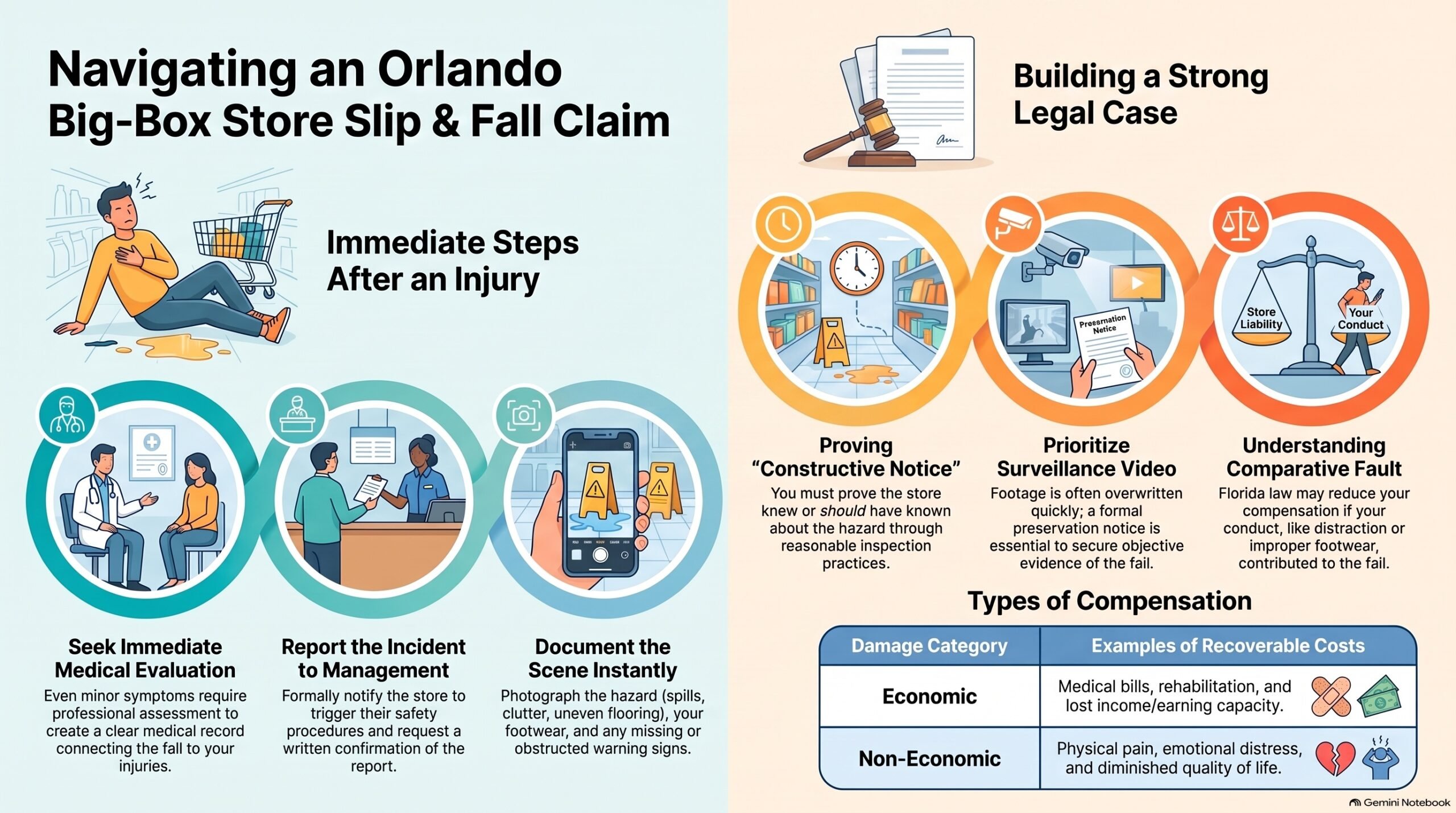 Guía de Reclamación por Lesiones en Tiendas de Orlando