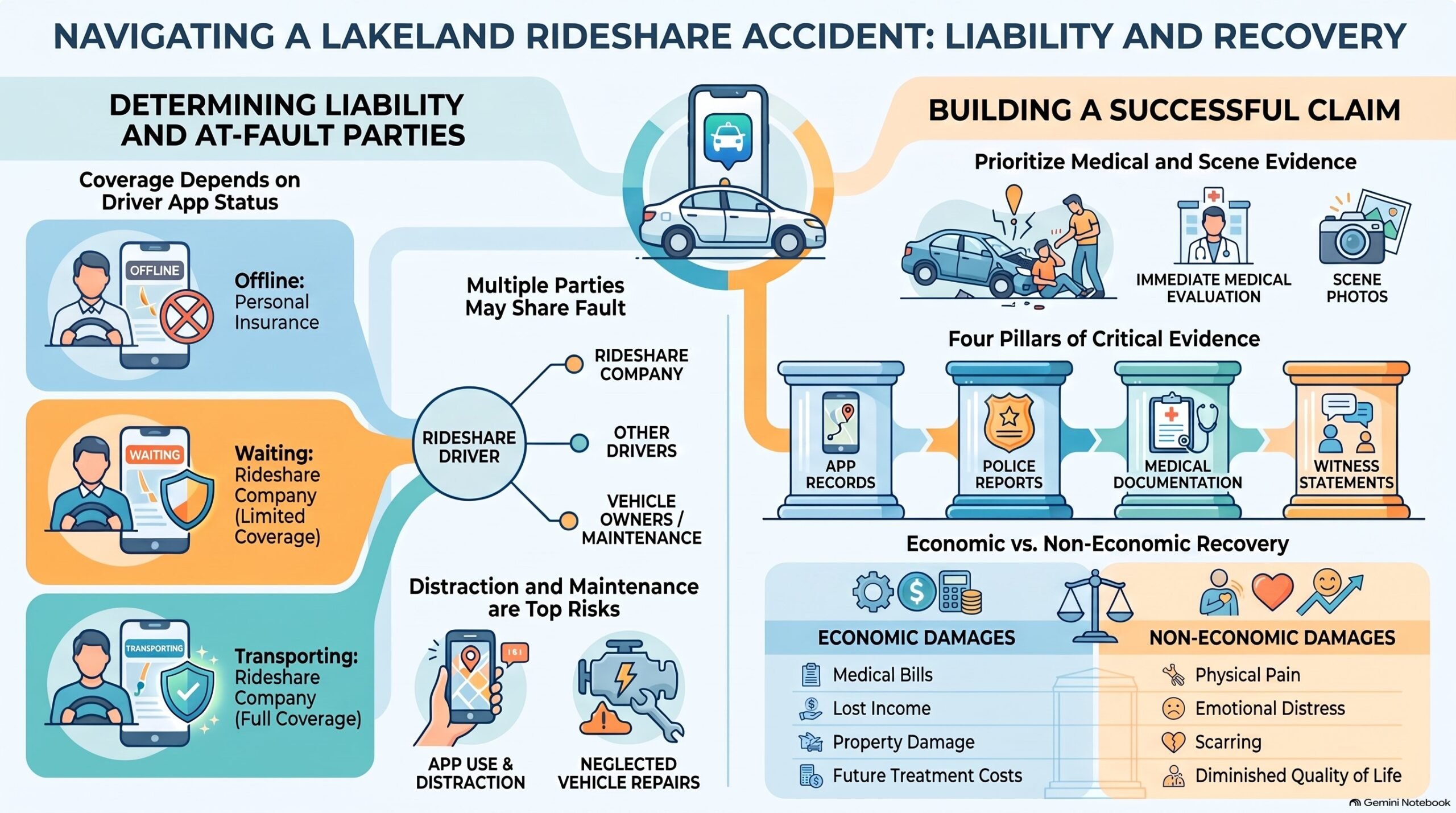 Responsabilidad y Recuperación de Accidentes de Rideshare