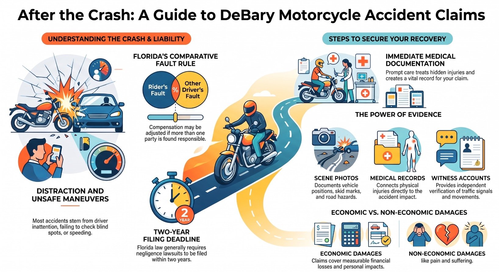 Abogado de Causas de Accidentes de Motocicleta en DeBary