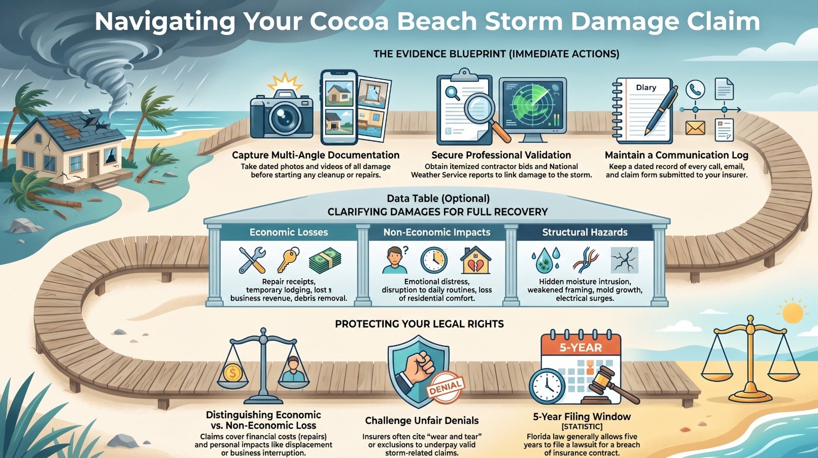 Abogado de Daños por Tormenta y Clima en Cocoa Beach
