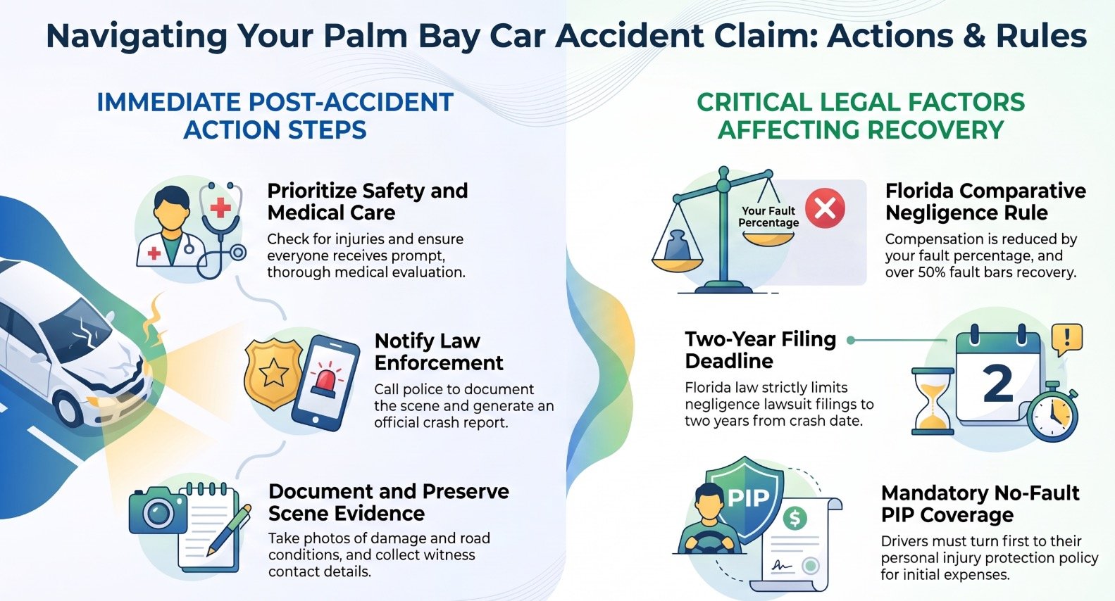 Reclamaciones por Accidentes Automovilísticos en Palm Bay y Abogado de Compensación