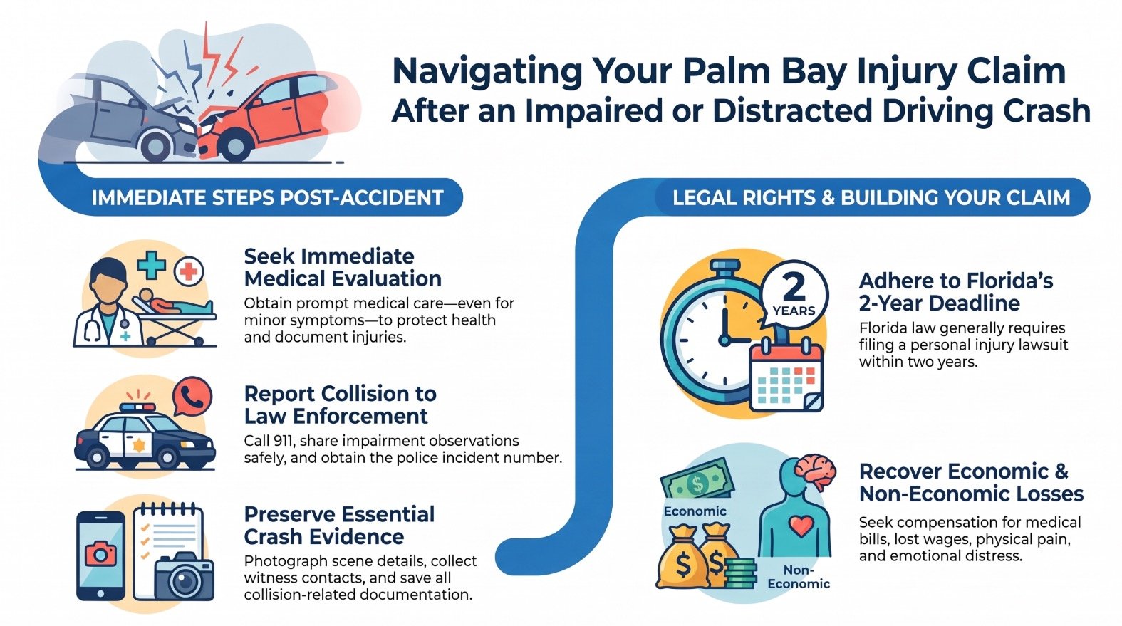 Abogado de Accidentes de Automóviles en Palm Bay por Conducción Impedida y Distractora