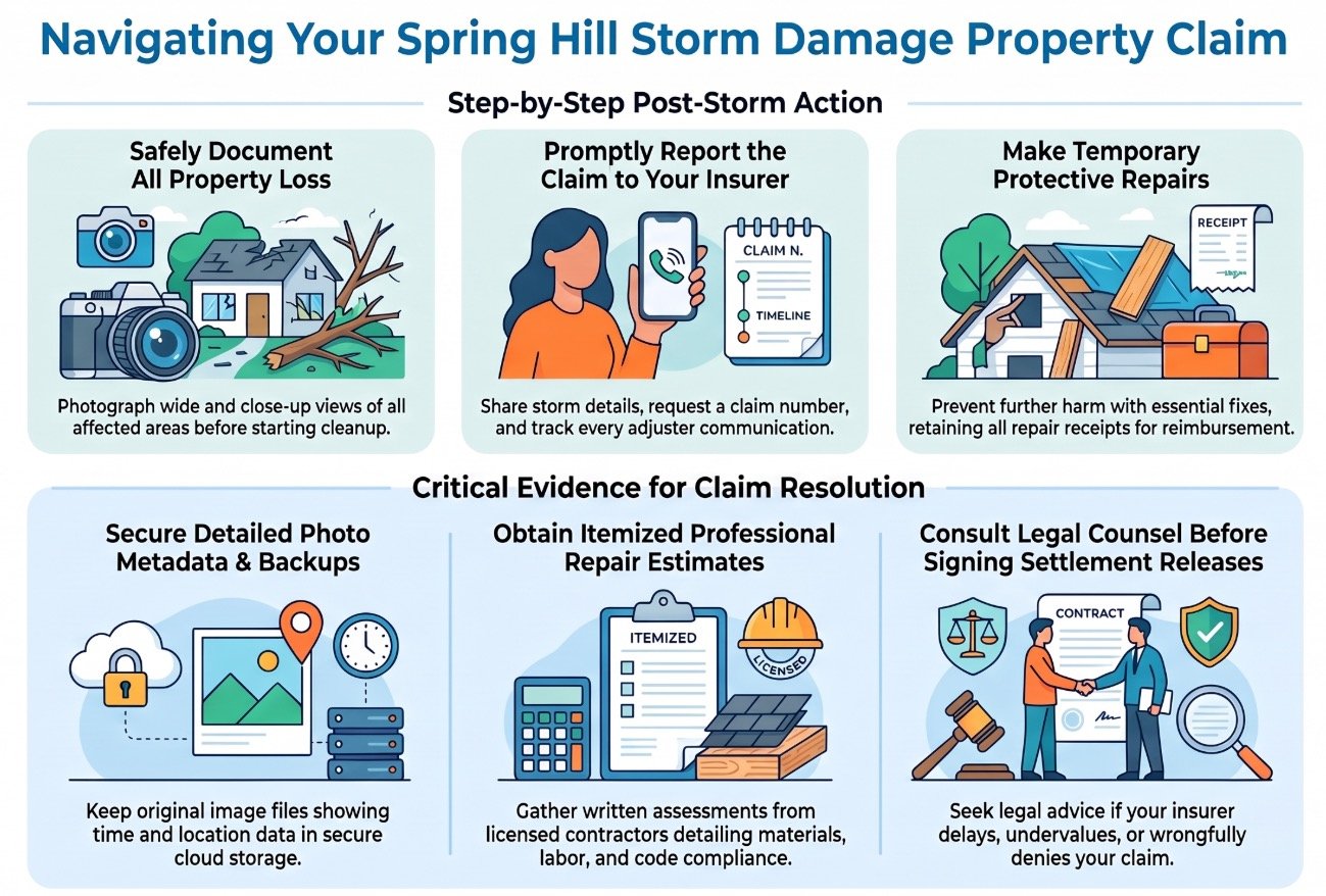 Abogado de Daños por Tormentas y Clima en Spring Hill