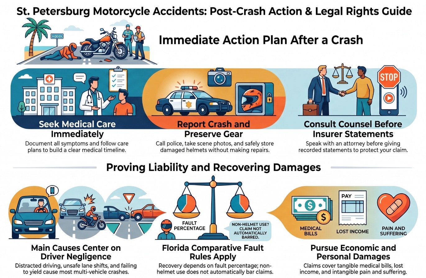 Abogado de Causas de Accidentes de Motocicleta en St. Petersburg
