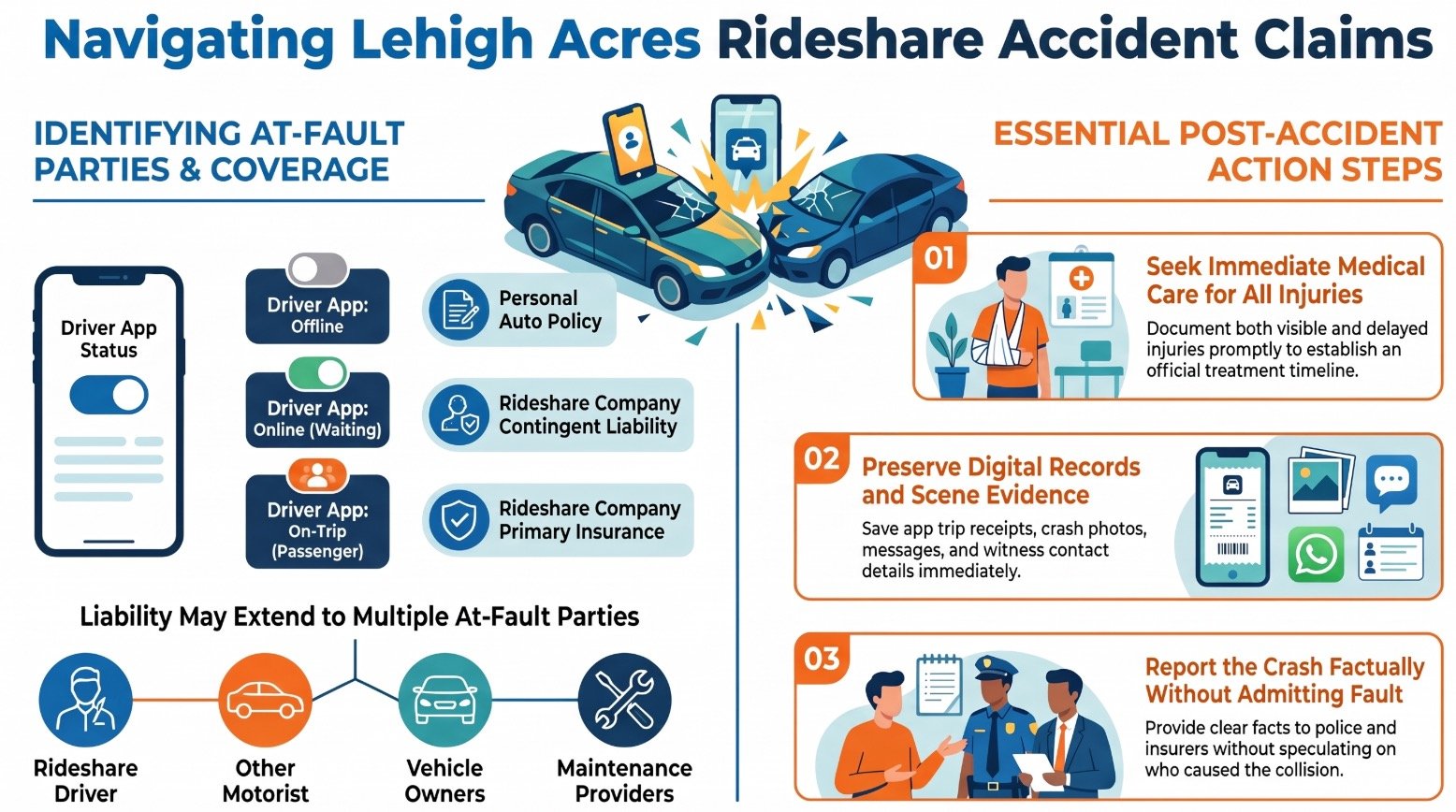Lehigh Acres Rideshare Accident At-Fault Parties Lawyer