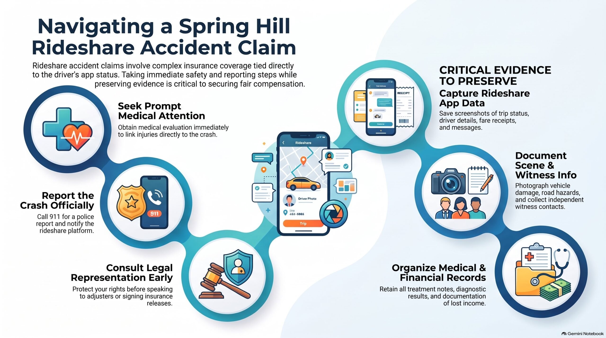 Guía de Reclamaciones de Rideshare en Spring Hill