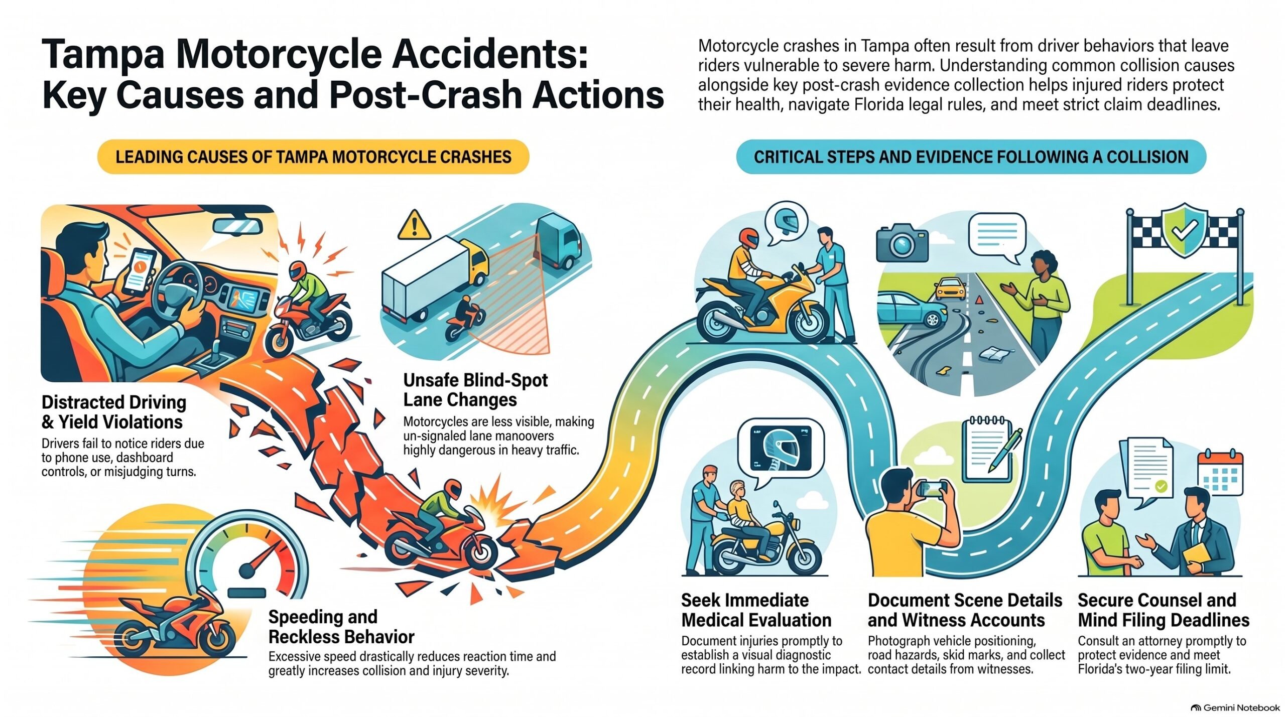 Tampa Motorcycle Accidents Infographic